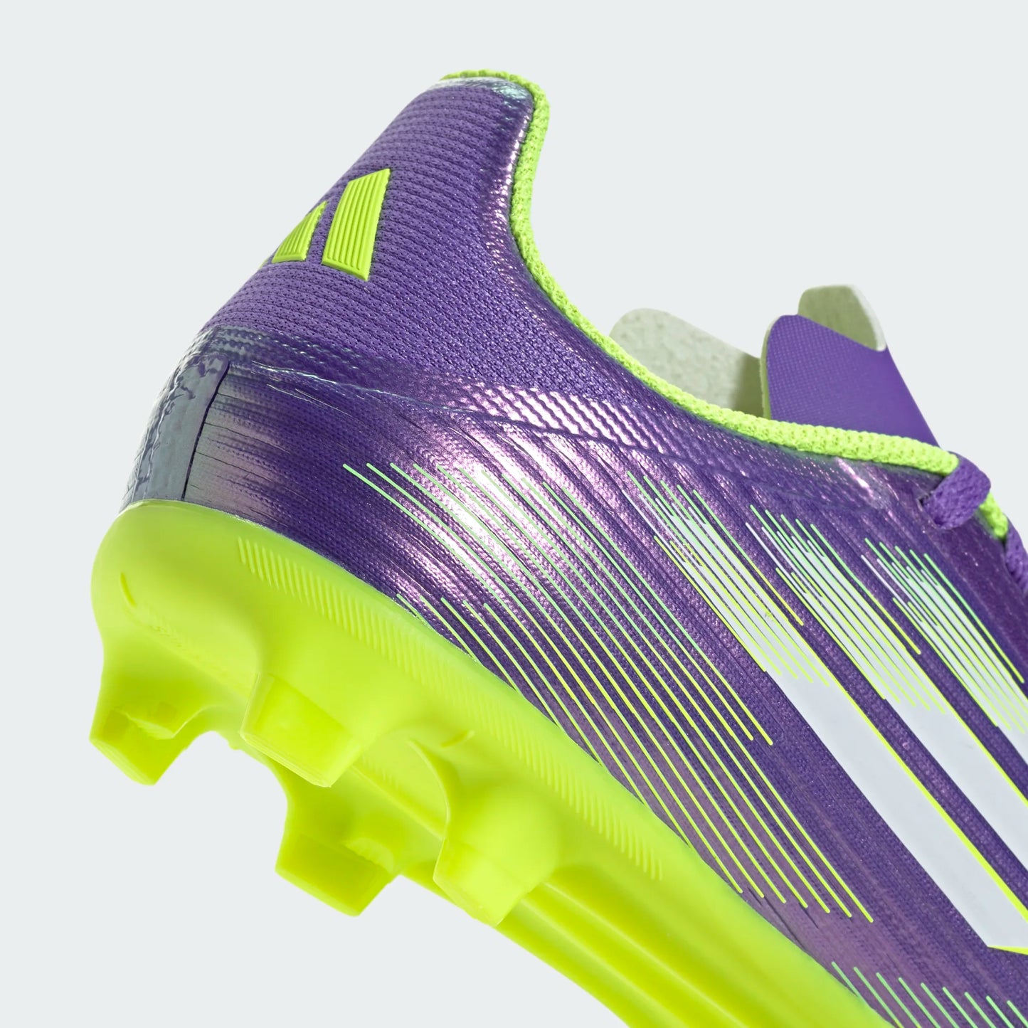 Adidas Junior F50 League FG Firm Ground Soccer Cleat - Purple Rush/Cloud White/Lucid Lemon