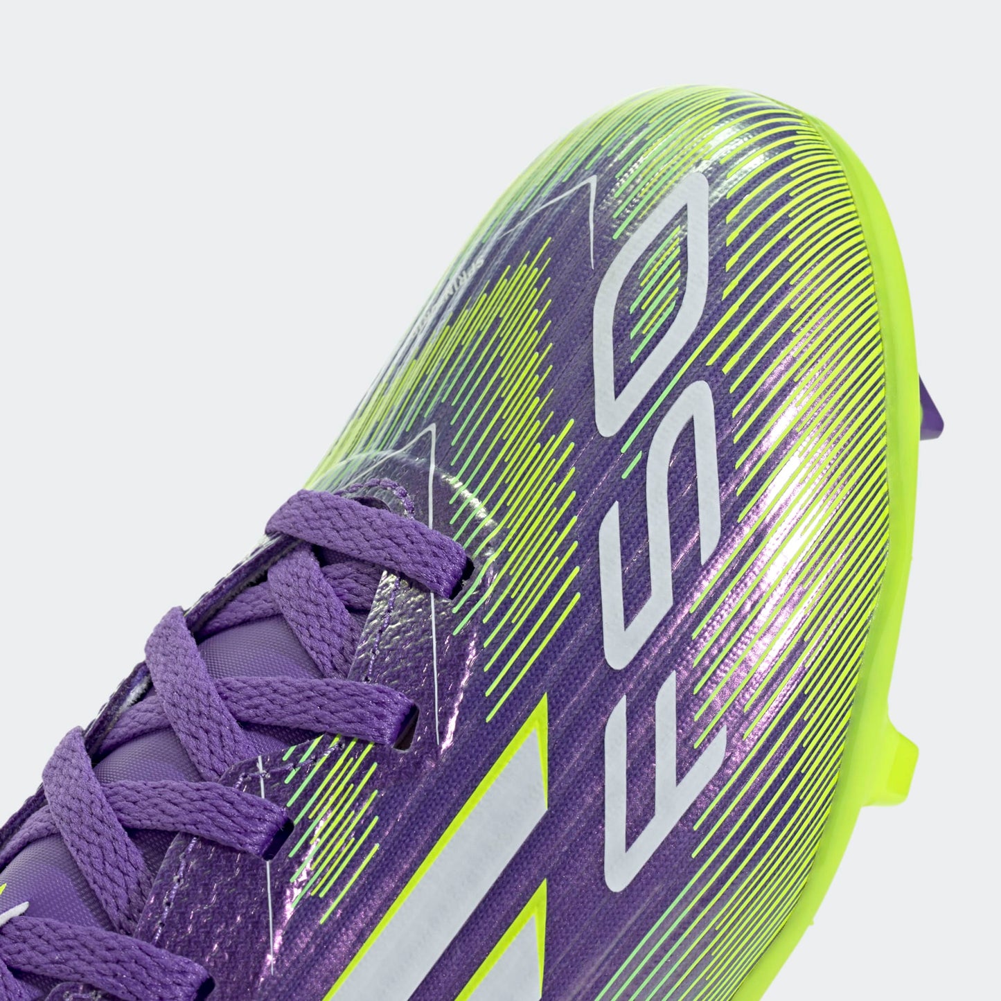 Adidas Junior F50 League FG Firm Ground Soccer Cleat - Purple Rush/Cloud White/Lucid Lemon