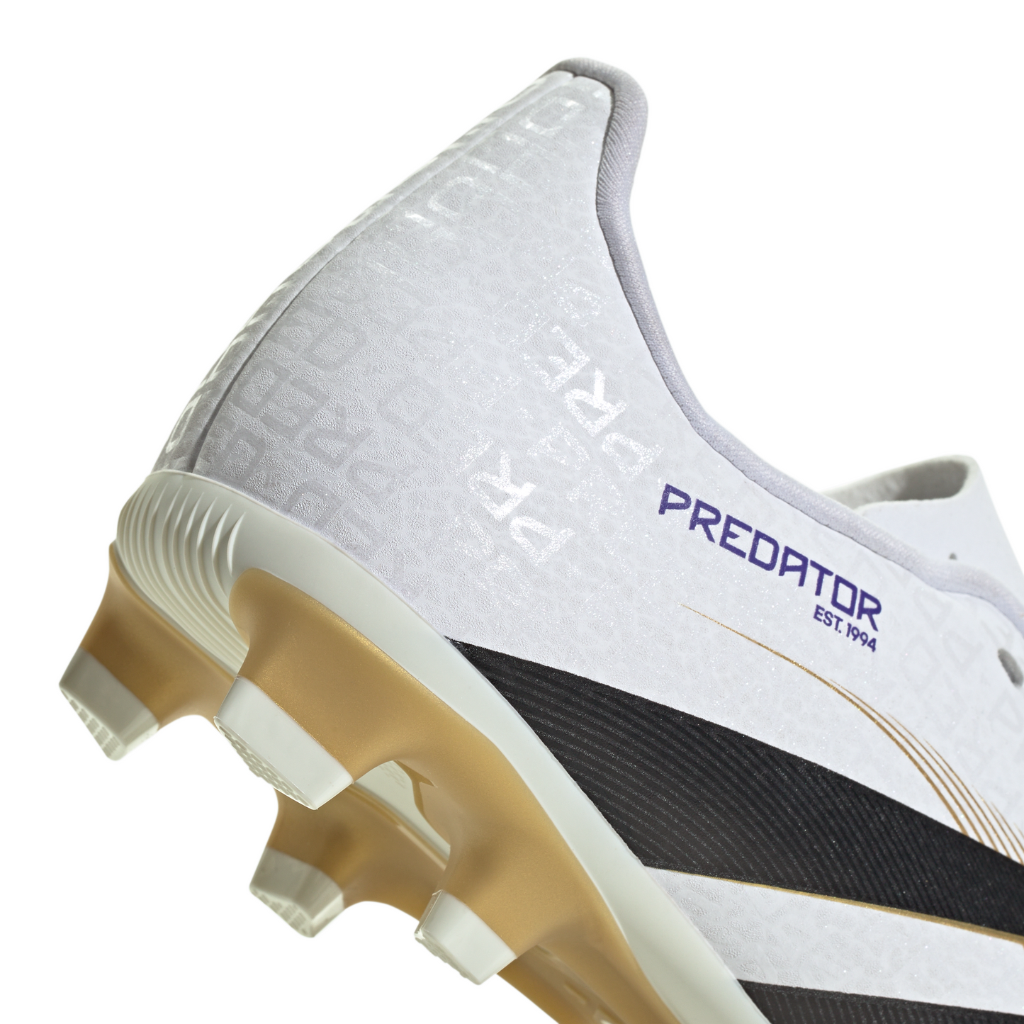 Adidas Junior Predator Club FG Firm Ground Soccer Cleat - Cloud White/Core Black/Gold Metallic