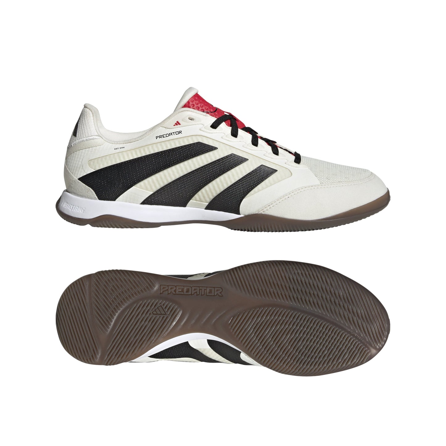 Adidas Predator Pro IN Indoor Soccer Shoe - Off White/Core Black/Pure Ruby