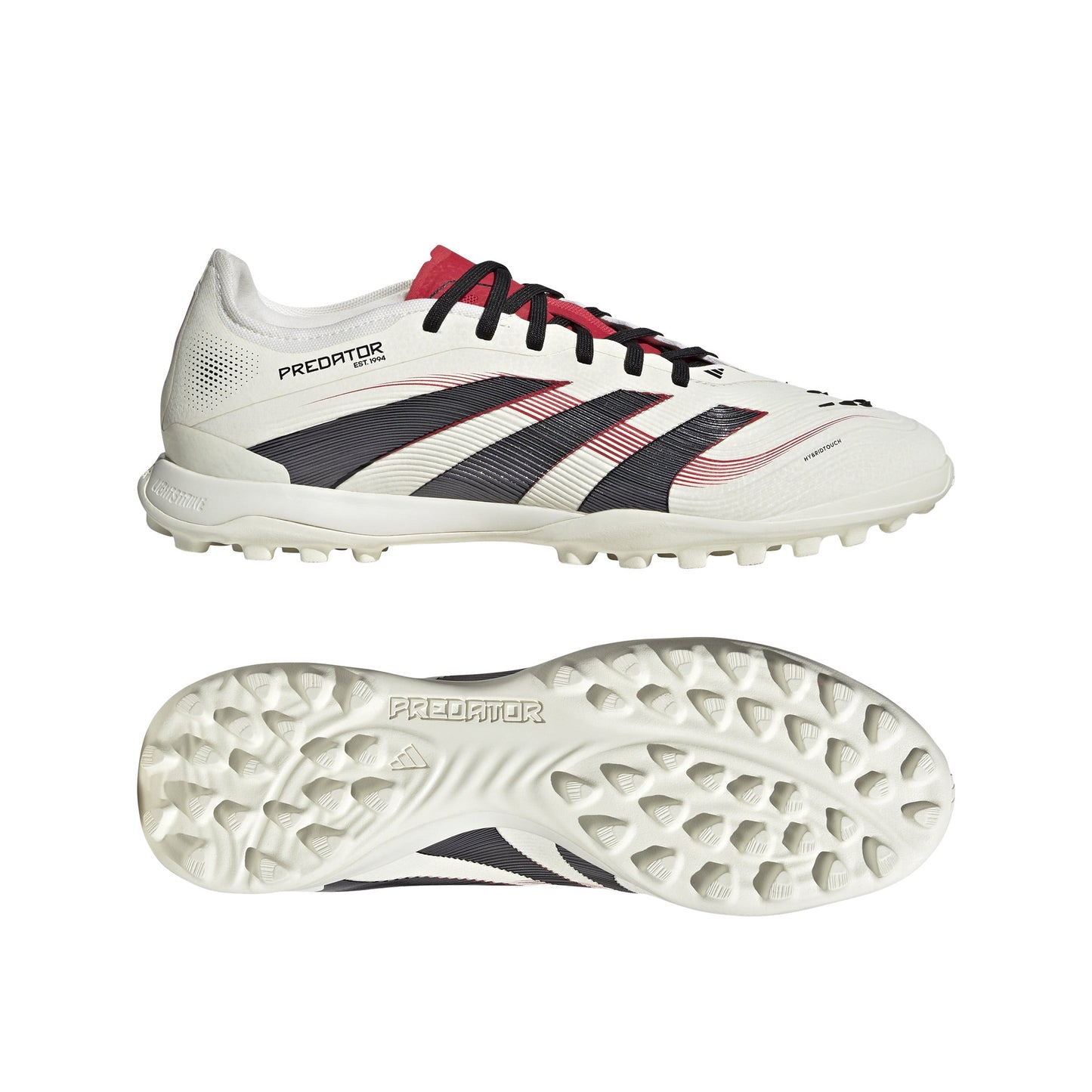 Adidas Predator Pro TF Turf Soccer Cleat - Off White/Core Black/Pure Ruby