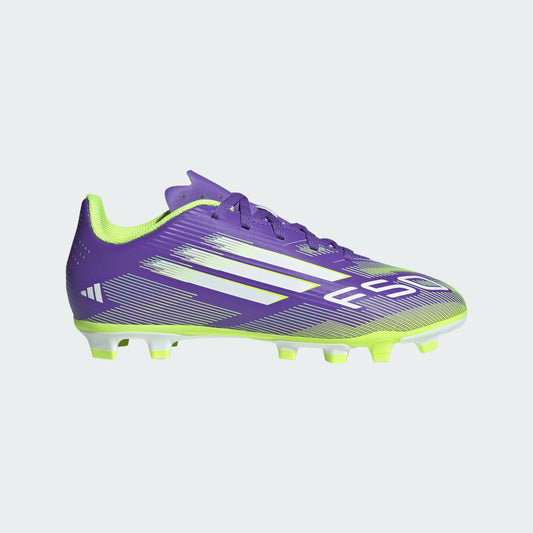 Adidas Junior F50 Club FG Firm Ground Soccer Cleat - Purple Rush/Cloud White/Lucid Lemon