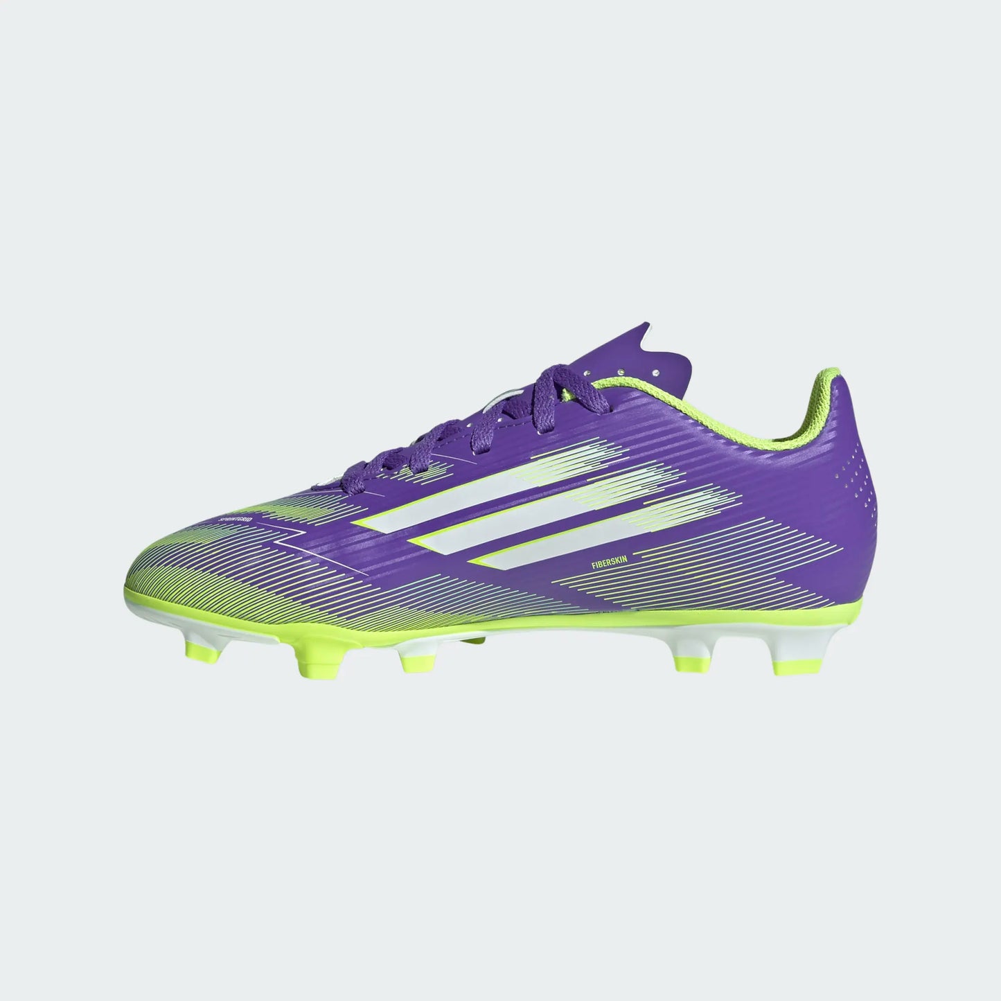 Adidas Junior F50 Club FG Firm Ground Soccer Cleat - Purple Rush/Cloud White/Lucid Lemon