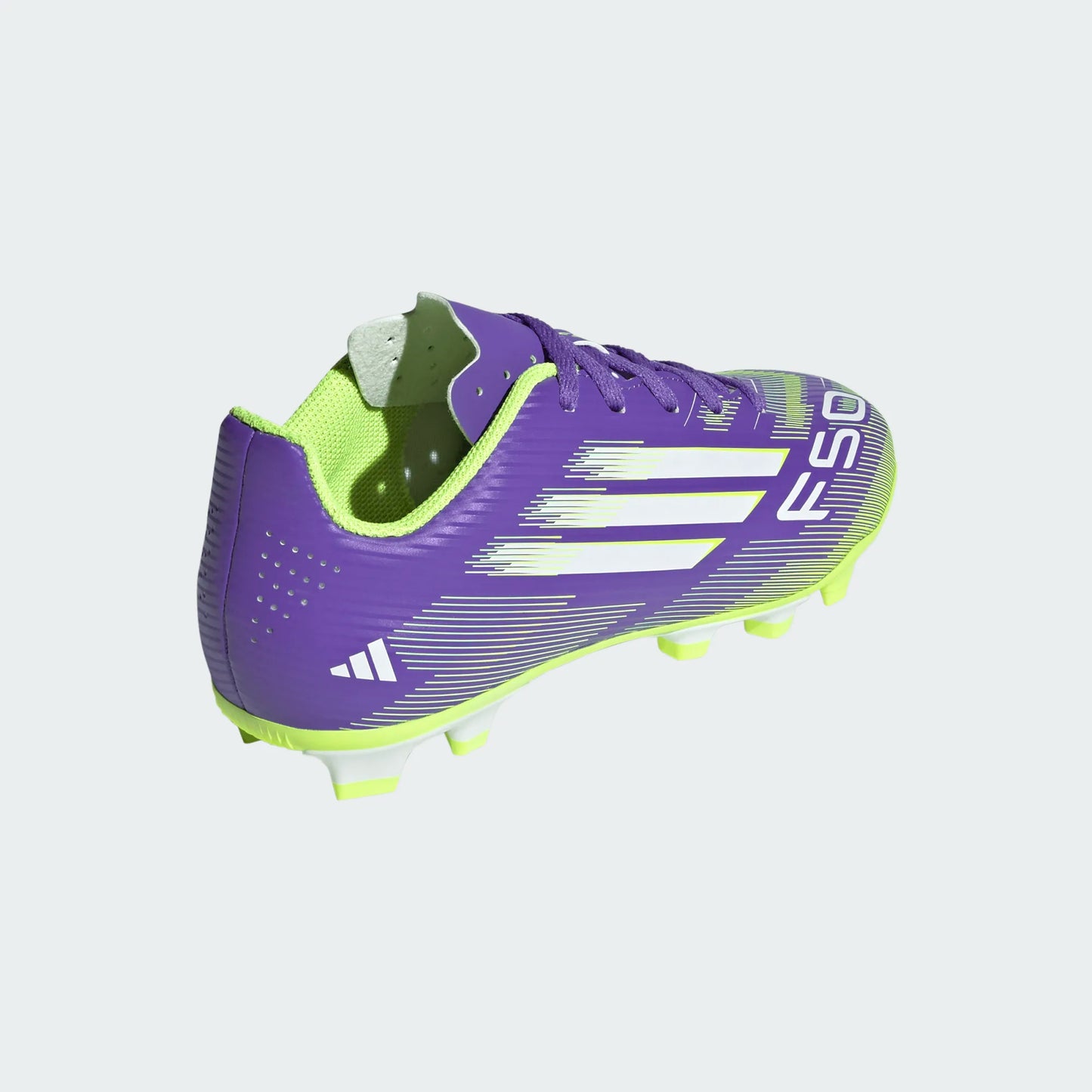 Adidas Junior F50 Club FG Firm Ground Soccer Cleat - Purple Rush/Cloud White/Lucid Lemon