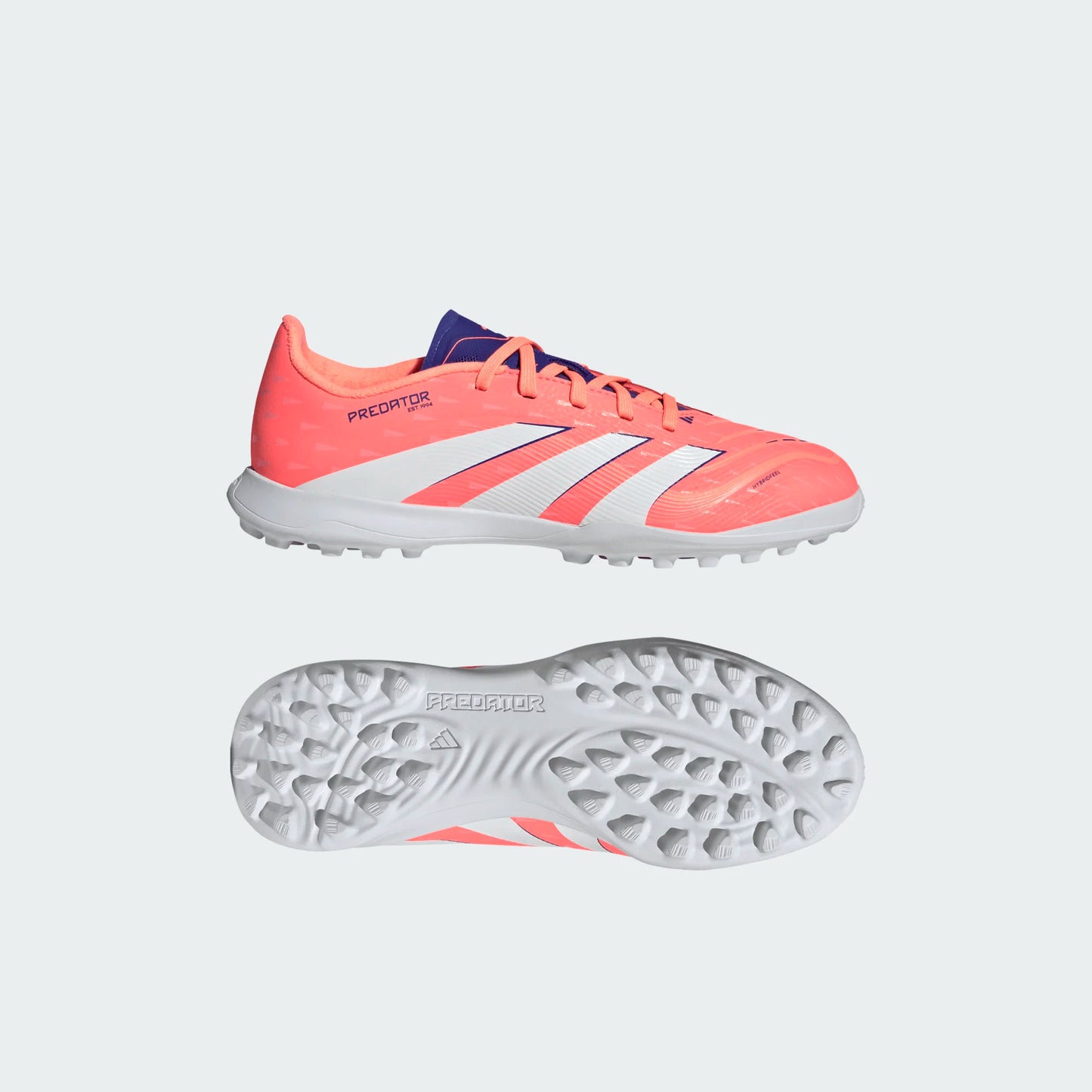 Adidas Junior Predator TF Turf Soccer Cleat - Signal Coral/Cloud White/Beam Orange