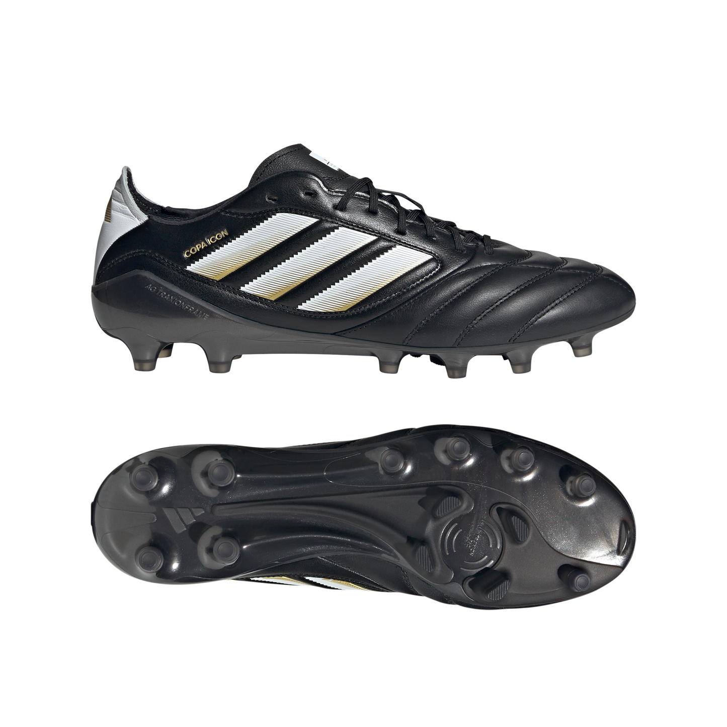 adidas Copa Icon II FG Firm Ground Soccer Cleat - Core Black/ White/Gold Metallic