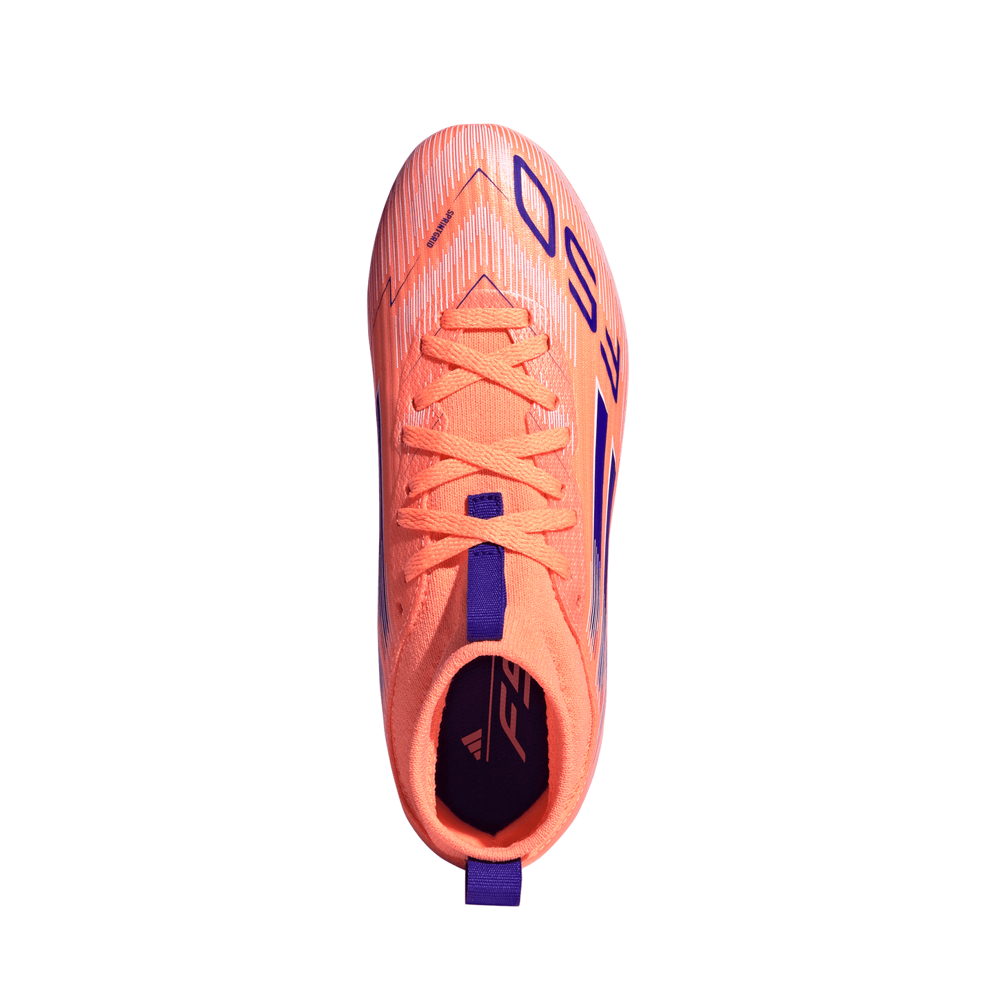 Adidas Junior F50 League Mid FG/AG Firm Ground Soccer Cleat - Beam Orange/Lucid Blue/Cloud White