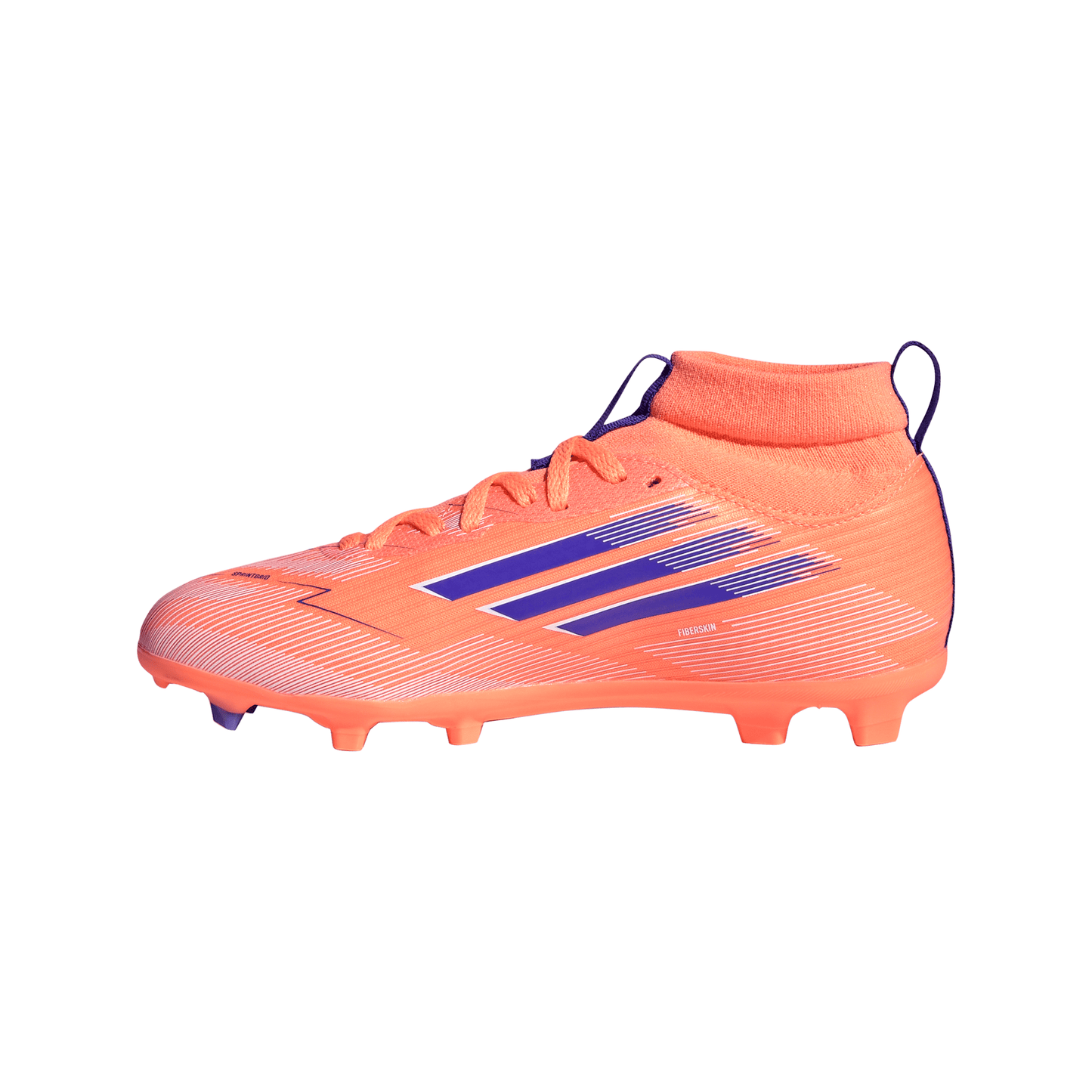 Adidas Junior F50 League Mid FG/AG Firm Ground Soccer Cleat - Beam Orange/Lucid Blue/Cloud White