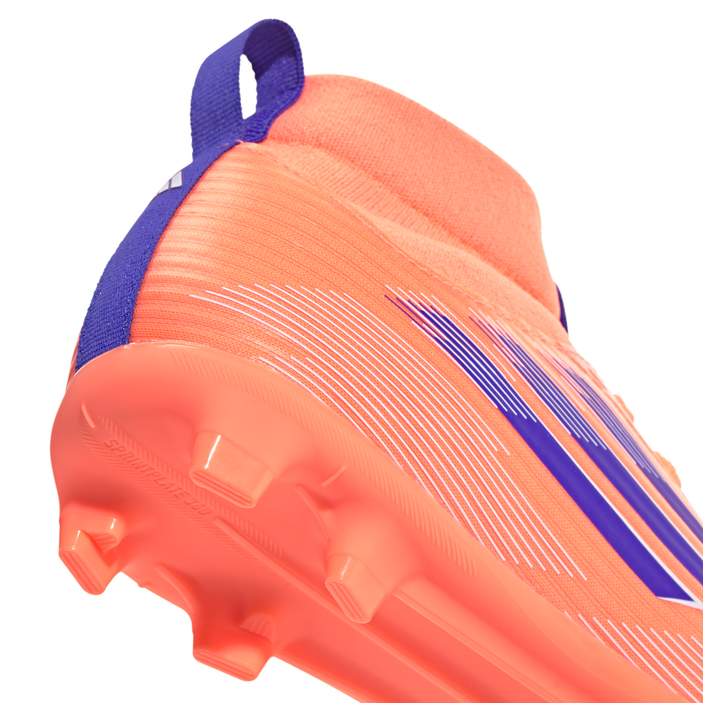 Adidas Junior F50 League Mid FG/AG Firm Ground Soccer Cleat - Beam Orange/Lucid Blue/Cloud White