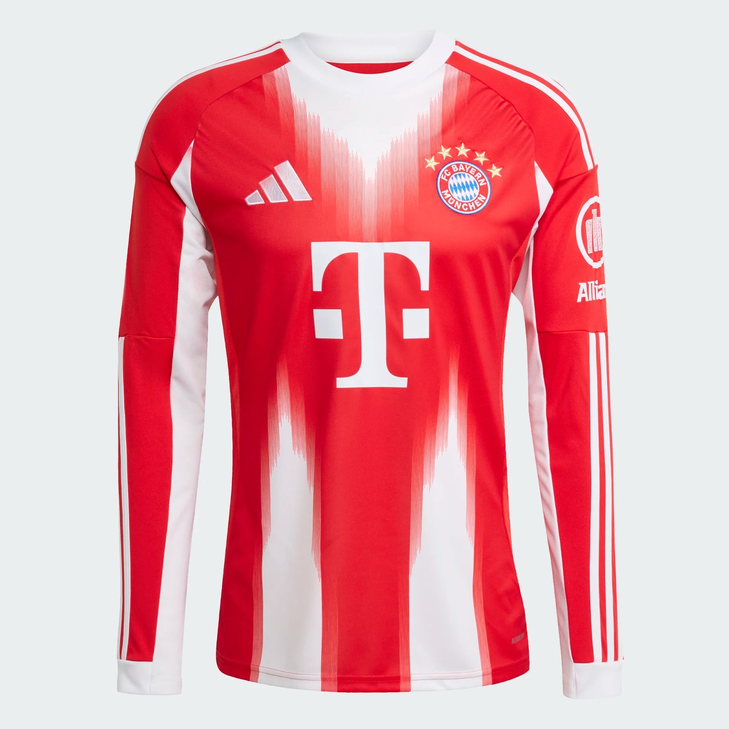 Men's Replica Adidas Bayern Munich FC Long Sleeve Home Jersey 25/26