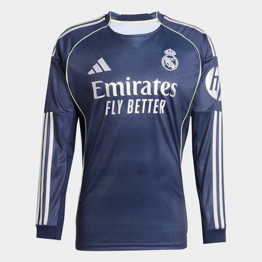 Men's Replica Real Madrid Long Sleeve Away Jersey 25/26