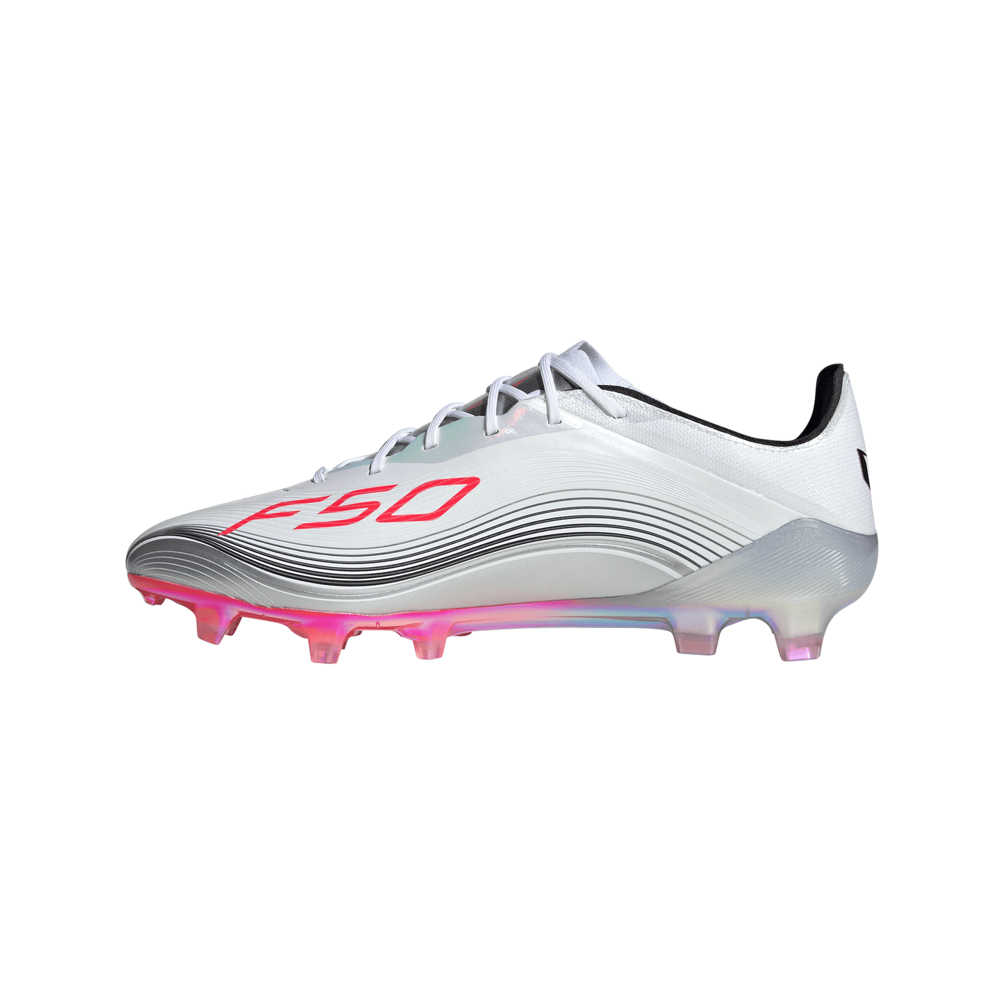 adidas F50 Elite Messi FG Firm Ground Soccer Cleat - Cloud White/Lucid Red/Silver Metallic