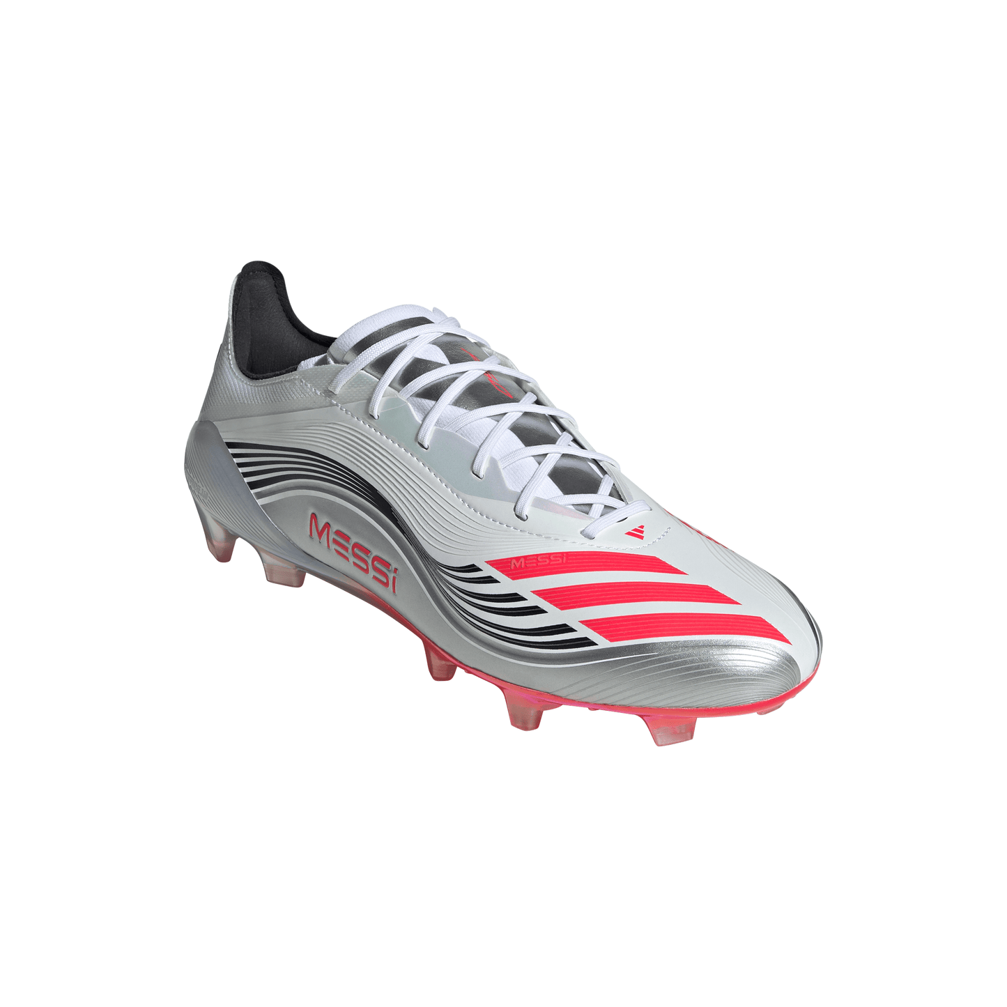 adidas F50 Elite Messi FG Firm Ground Soccer Cleat - Cloud White/Lucid Red/Silver Metallic