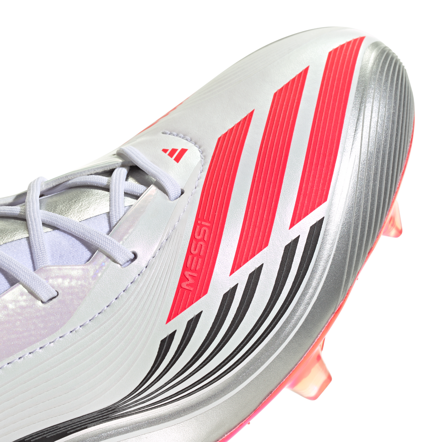 adidas F50 Elite Messi FG Firm Ground Soccer Cleat - Cloud White/Lucid Red/Silver Metallic