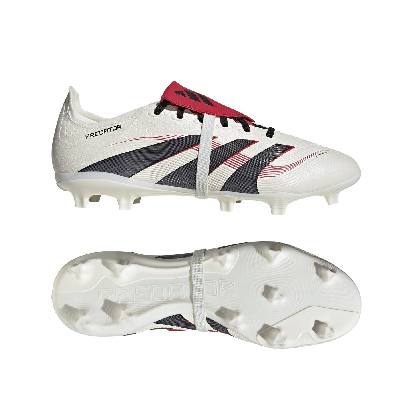 Adidas Predator League FT Fold Tongue FG Firm Ground Soccer Cleat - Off White/Core Black/Pure Ruby