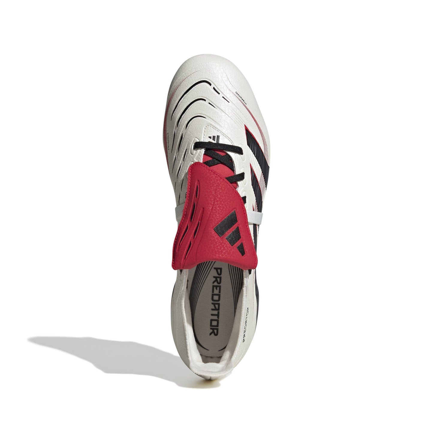 Adidas Predator League FT Fold Tongue FG Firm Ground Soccer Cleat - Off White/Core Black/Pure Ruby