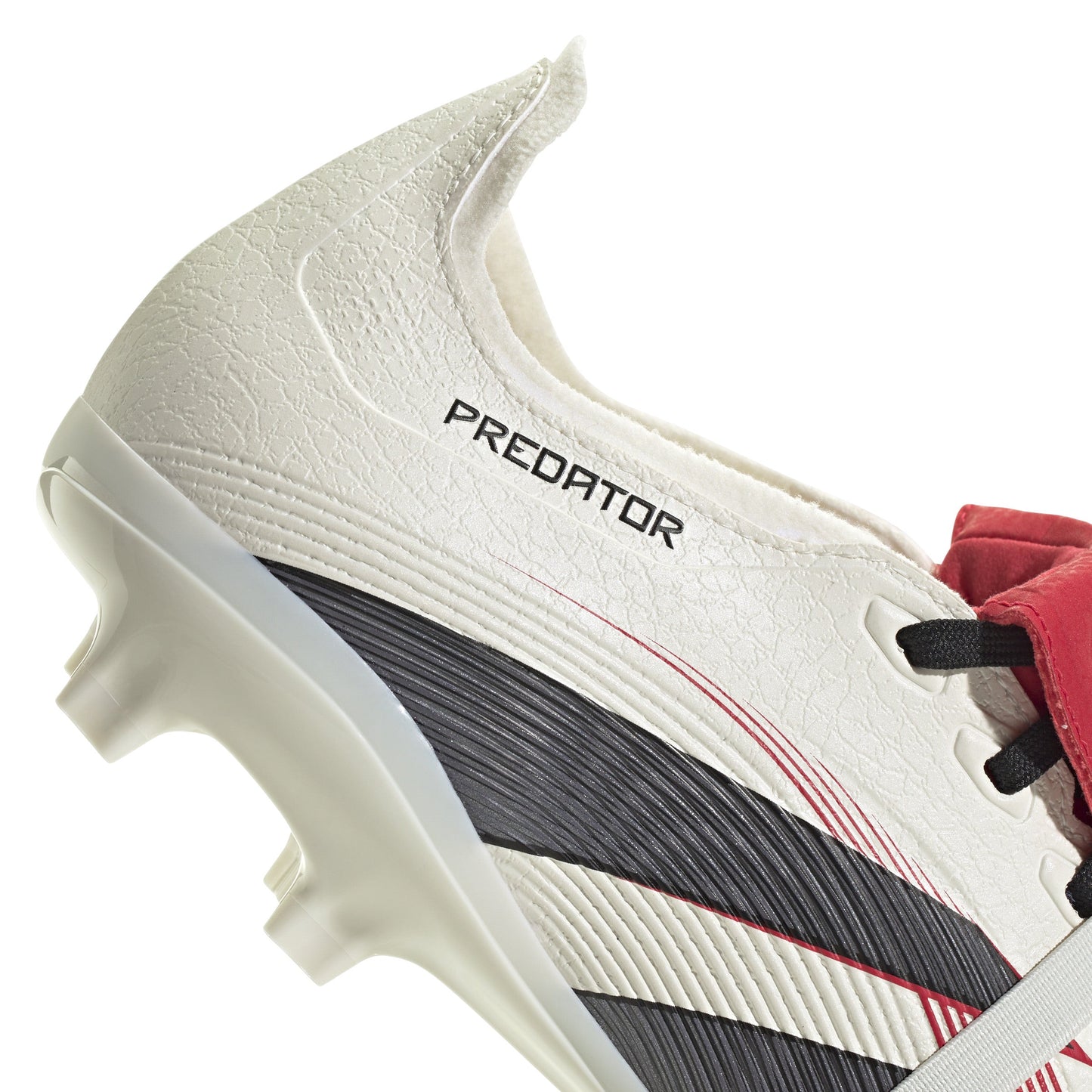 Adidas Predator League FT Fold Tongue FG Firm Ground Soccer Cleat - Off White/Core Black/Pure Ruby