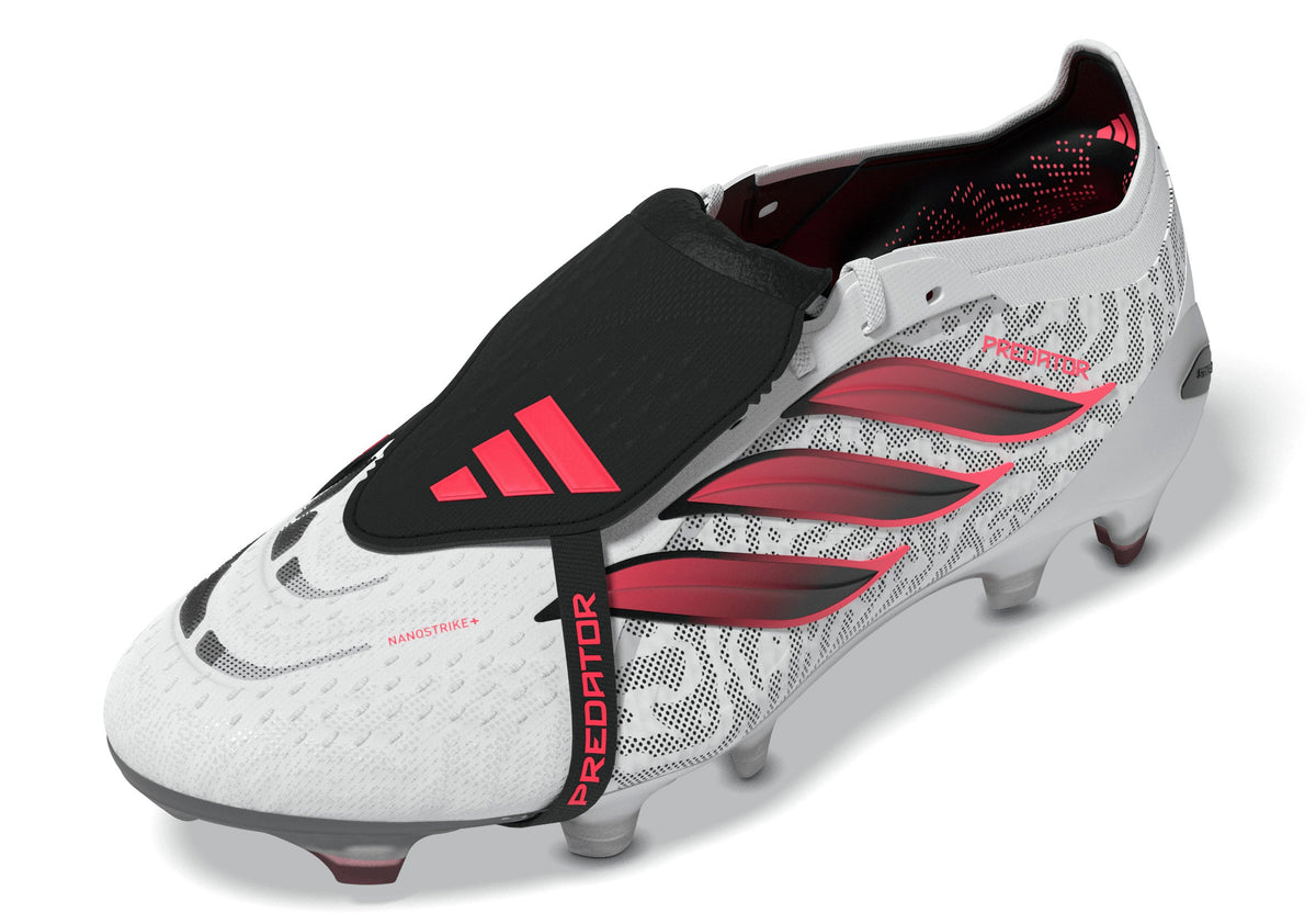 adidas Predator Elite FoldTongue FT FG Firm Ground Soccer Cleats- Cloud White / Solar Turbo / Core Black