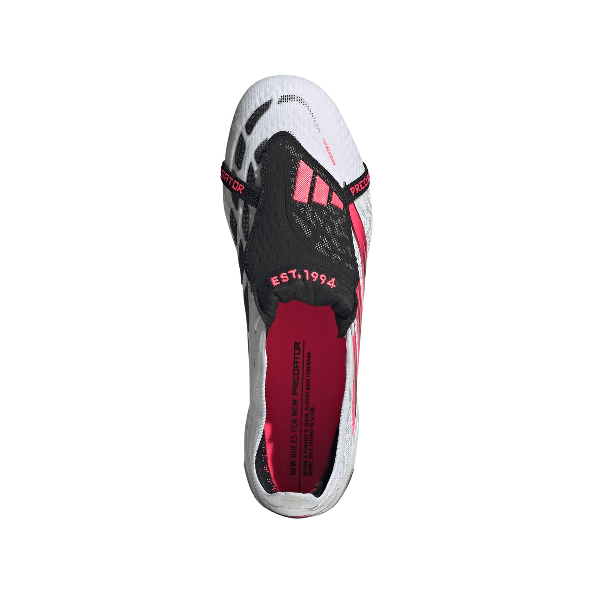adidas Predator Elite FoldTongue FT FG Firm Ground Soccer Cleats- Cloud White / Solar Turbo / Core Black