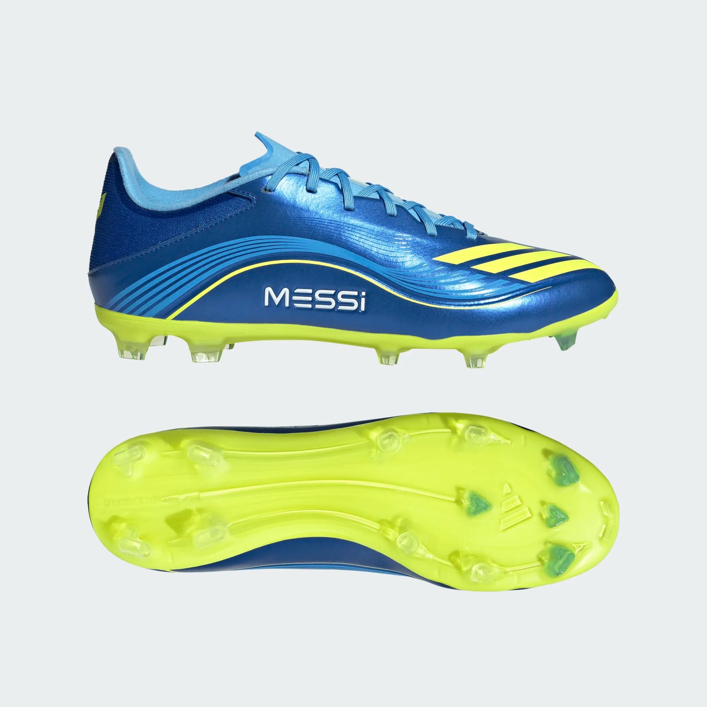 Adidas Messi F50 League FG Firm Ground Soccer Cleat - Team Royal Blue/Solar Yellow/Semi Blue Burst