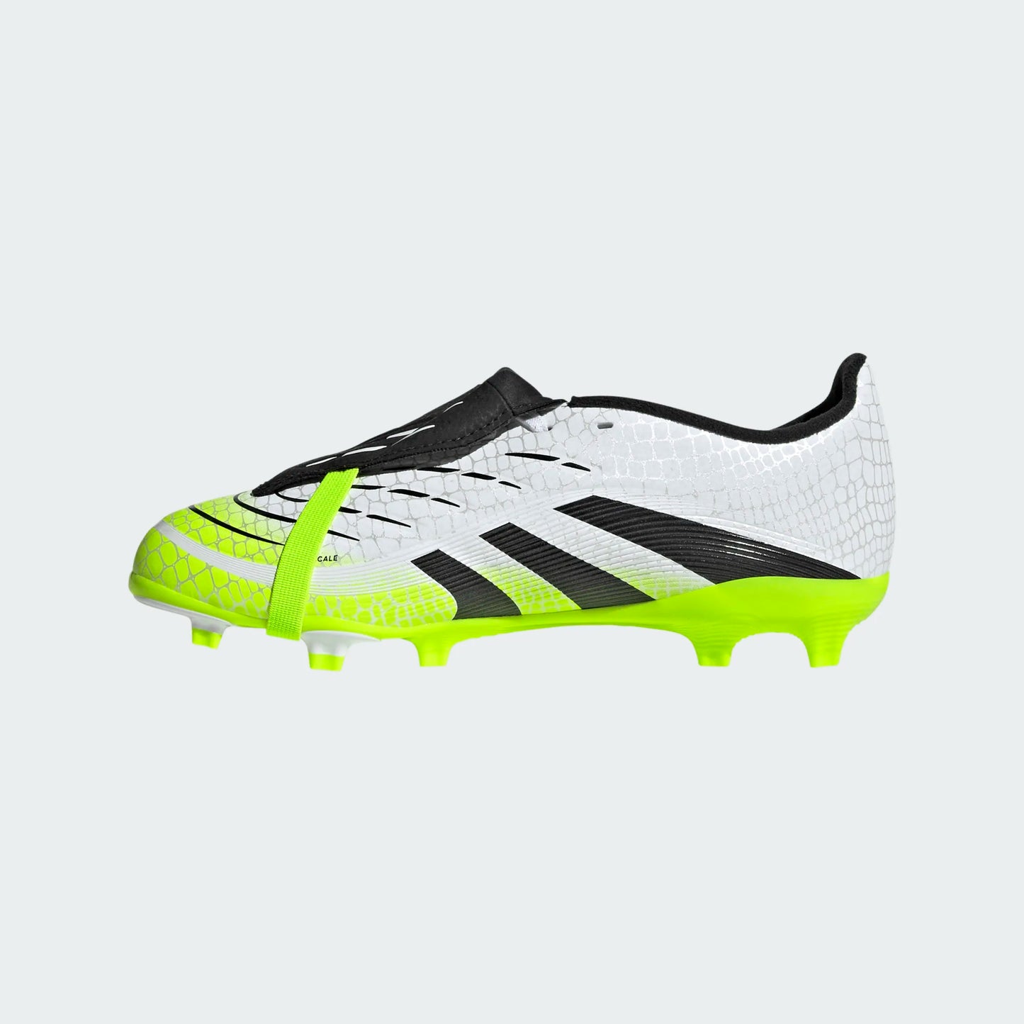 Adidas Junior Predator League FT Foldable Tongue FG Firm Ground Soccer Cleat - Cloud White/Core Black/Lucid Lemon