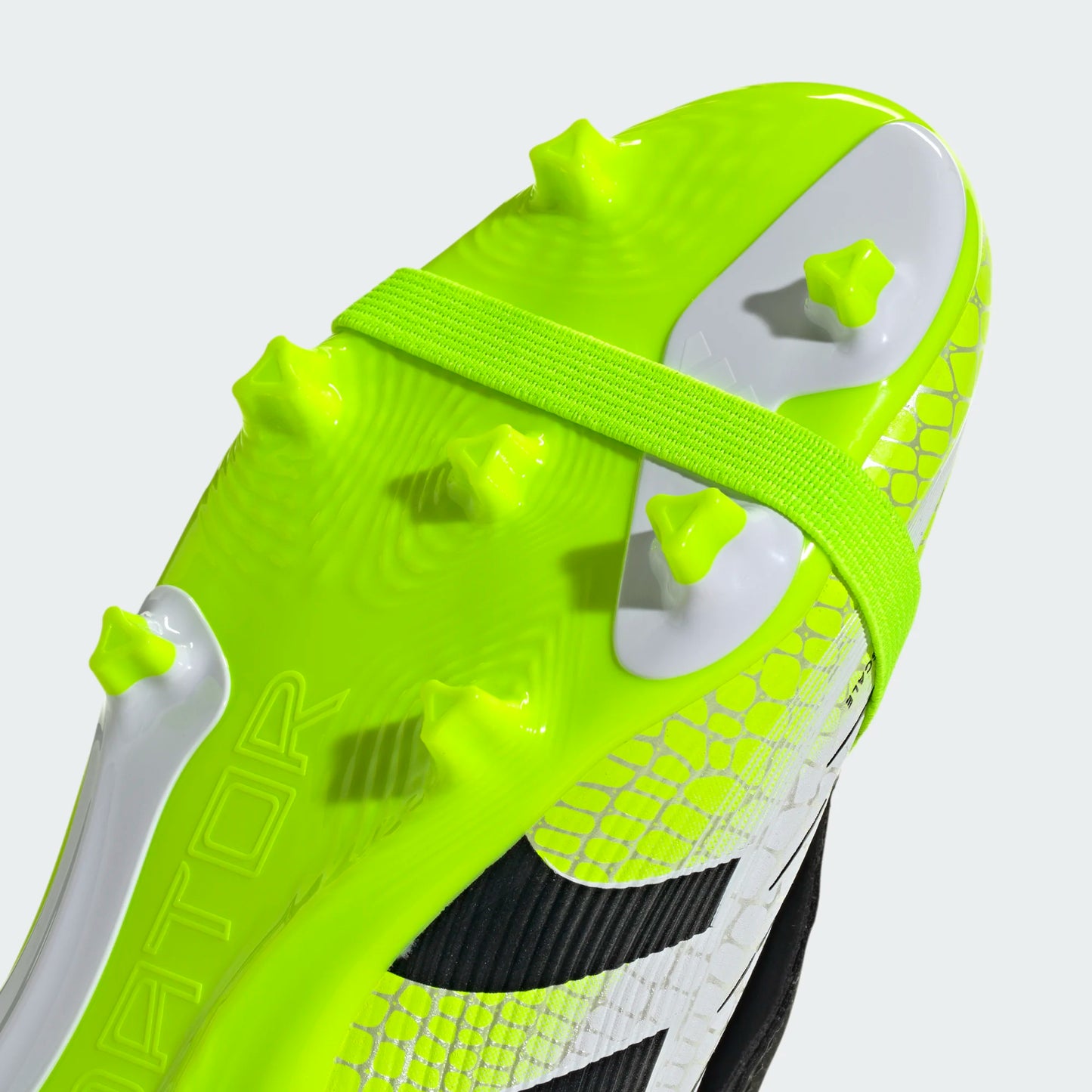 Adidas Junior Predator League FT Foldable Tongue FG Firm Ground Soccer Cleat - Cloud White/Core Black/Lucid Lemon