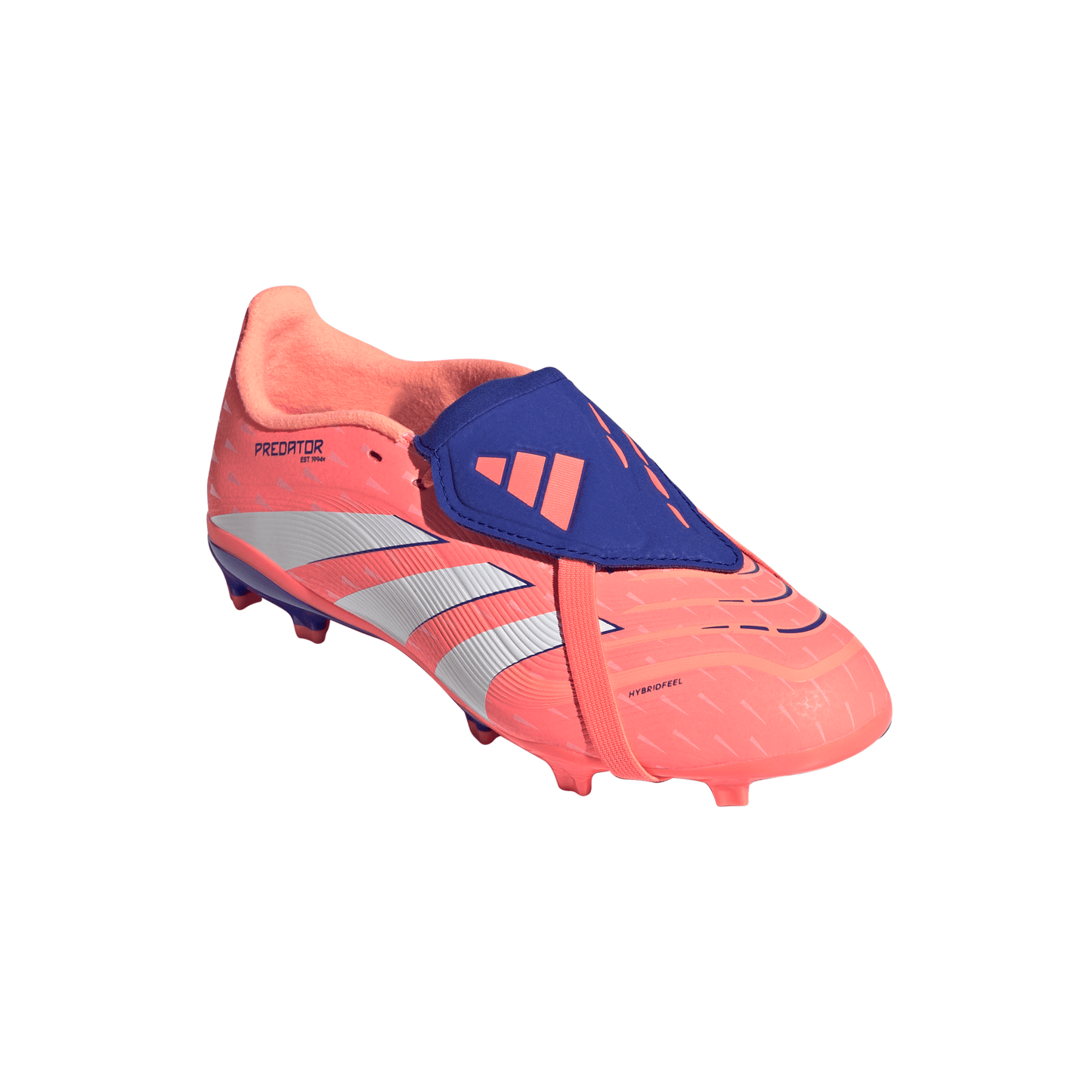 Adidas Junior Predator League Fold Tongue FG Firm Ground Soccer Cleat - Signal Coral/Cloud White/Beam Orange