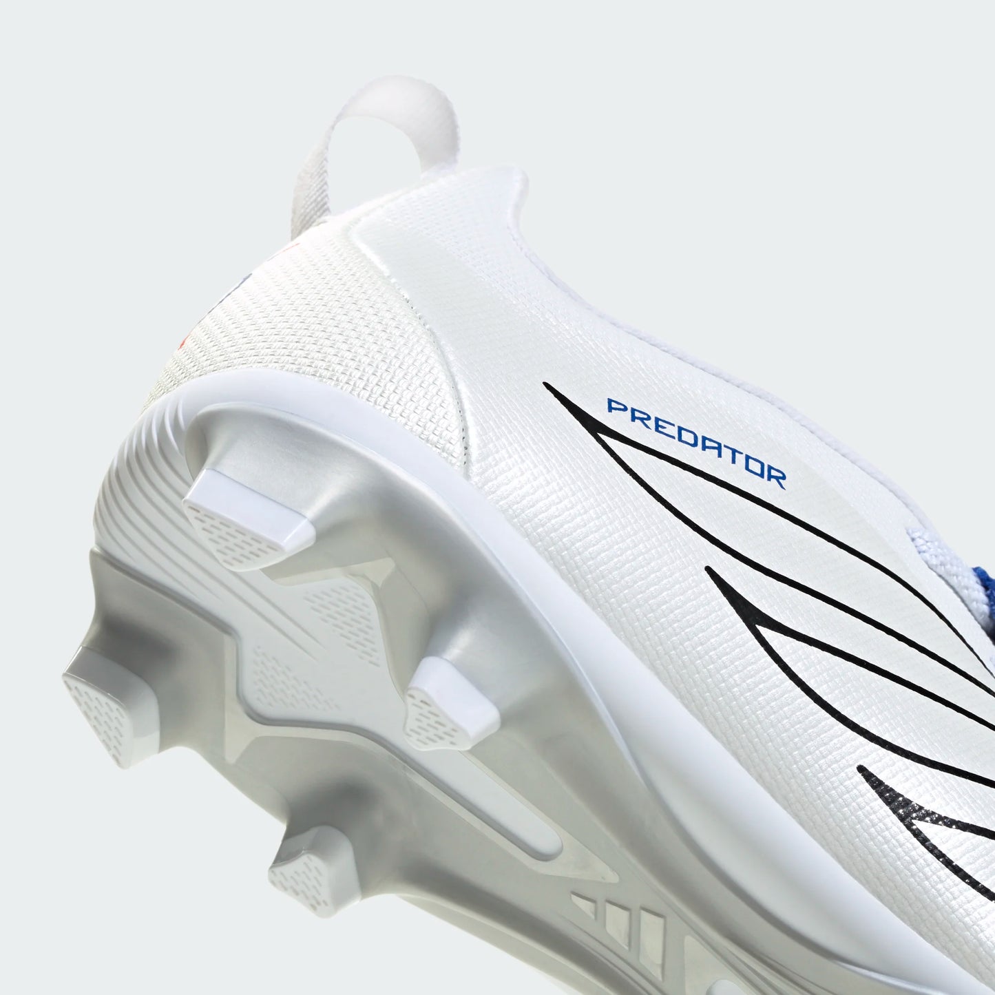 Adidas Junior Predator Club FT EL FG Firm Ground Soccer Cleat - Cloud White/Zero Metallic/Royal Blue