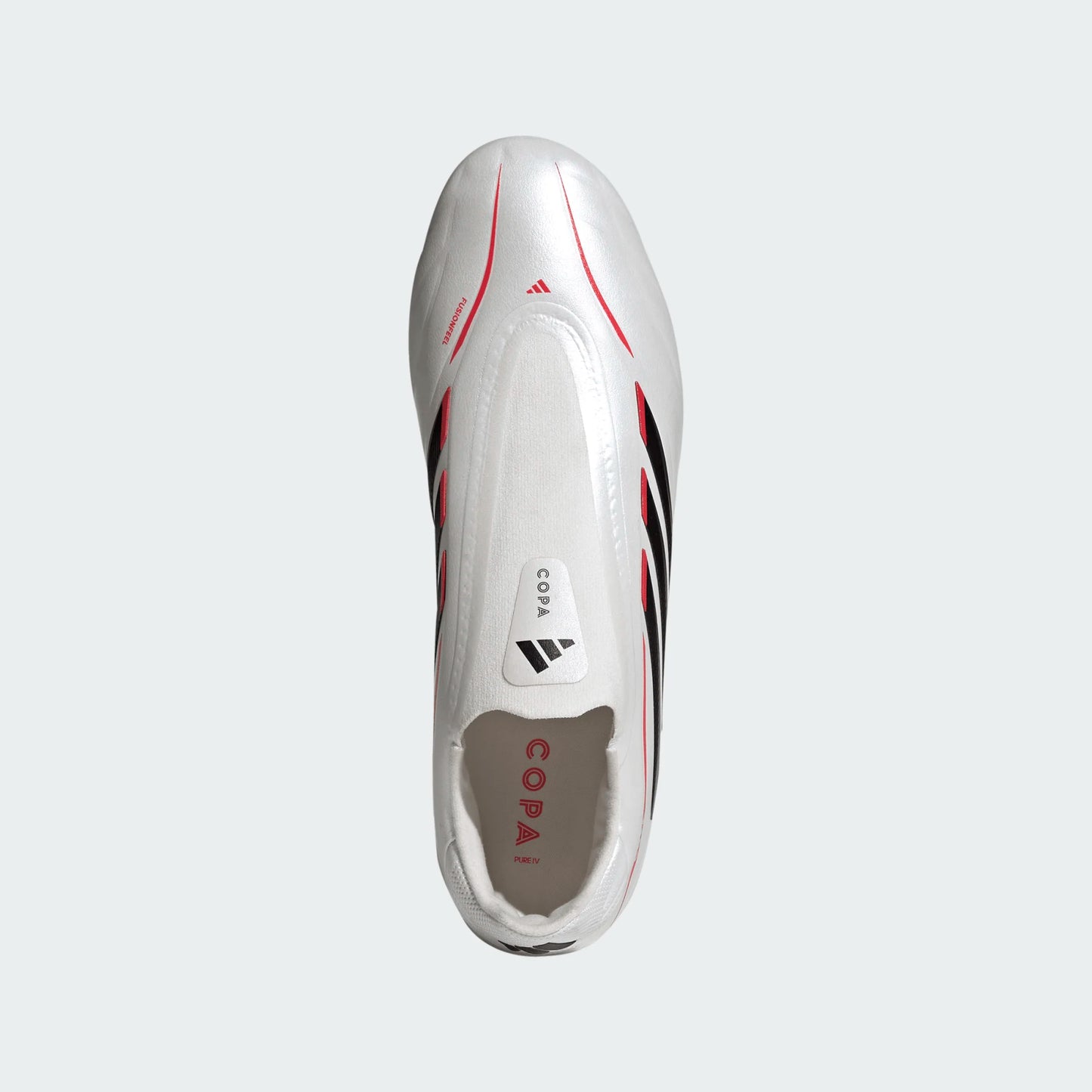 Adidas Copa Pure IV League Laceless FG Firm Ground Soccer Cleat - Zero Metallic/Core Black/Lucid Red