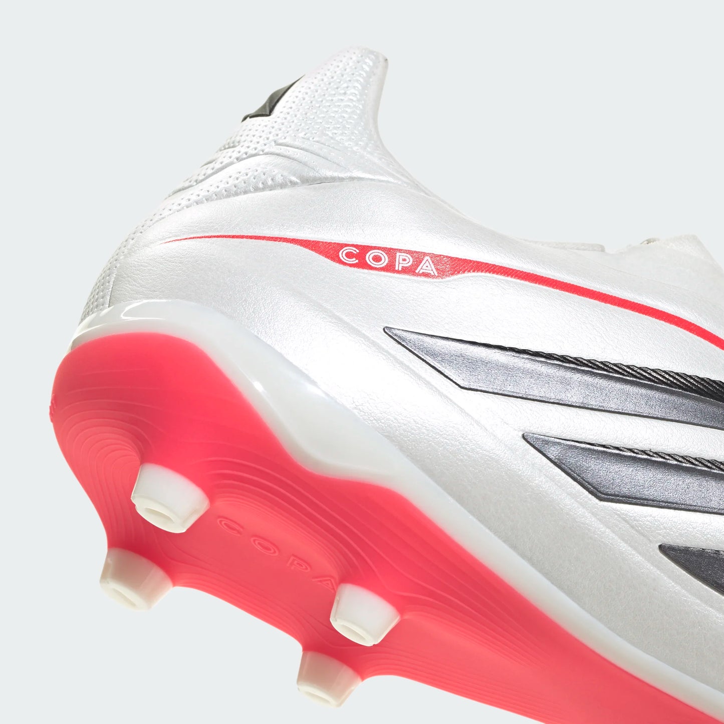 Adidas Copa Pure IV League Laceless FG Firm Ground Soccer Cleat - Zero Metallic/Core Black/Lucid Red