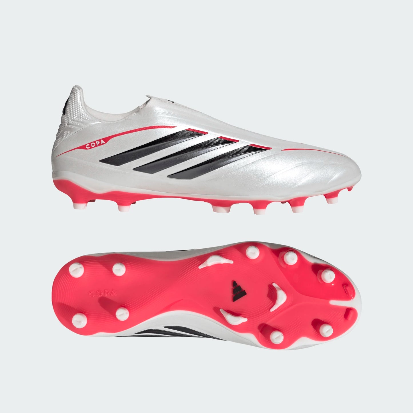 Adidas Copa Pure IV League Laceless FG Firm Ground Soccer Cleat - Zero Metallic/Core Black/Lucid Red