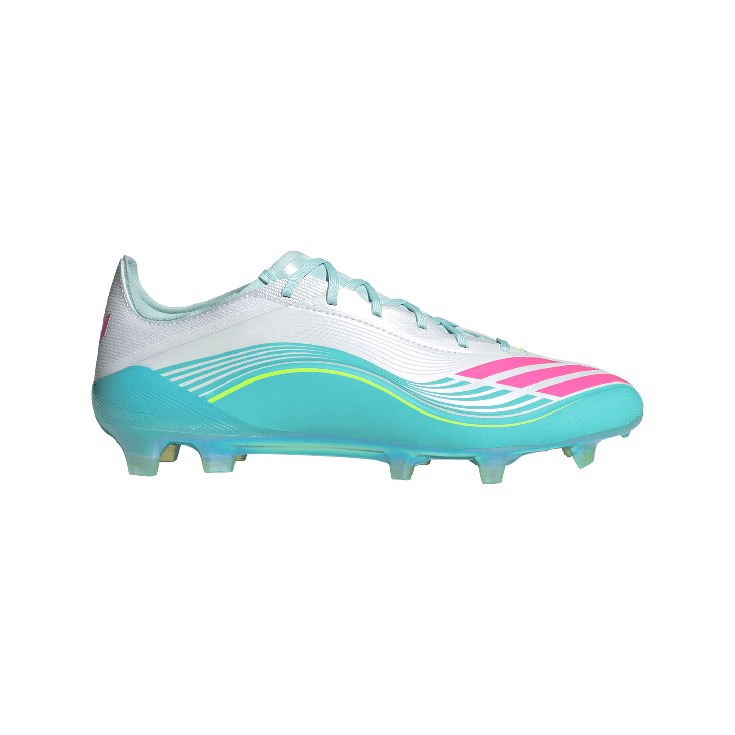 Adidas F50 Elite Messi FG Firm Ground Soccer Cleat - Cloud White/Lucid Pink/Flash Aqua