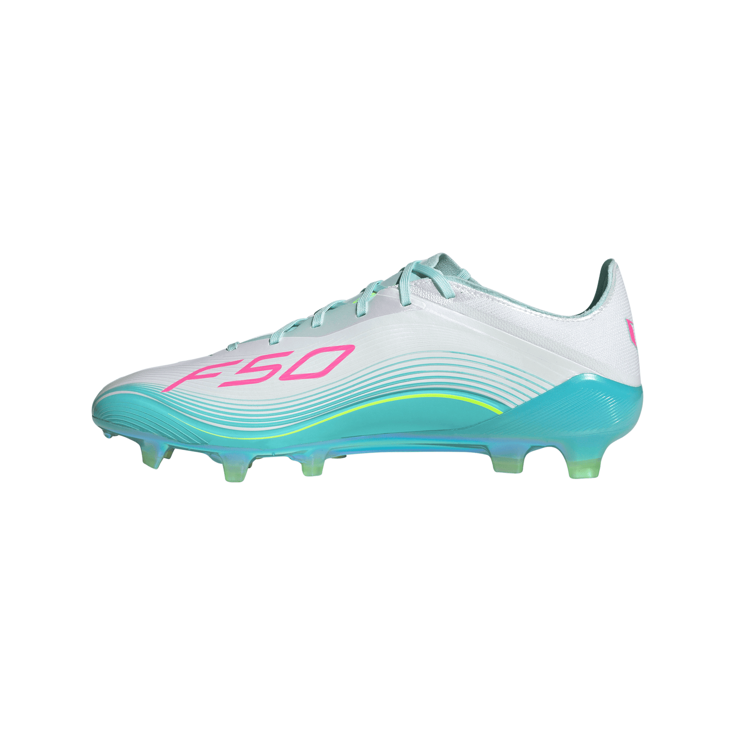 Adidas F50 Elite Messi FG Firm Ground Soccer Cleat - Cloud White/Lucid Pink/Flash Aqua