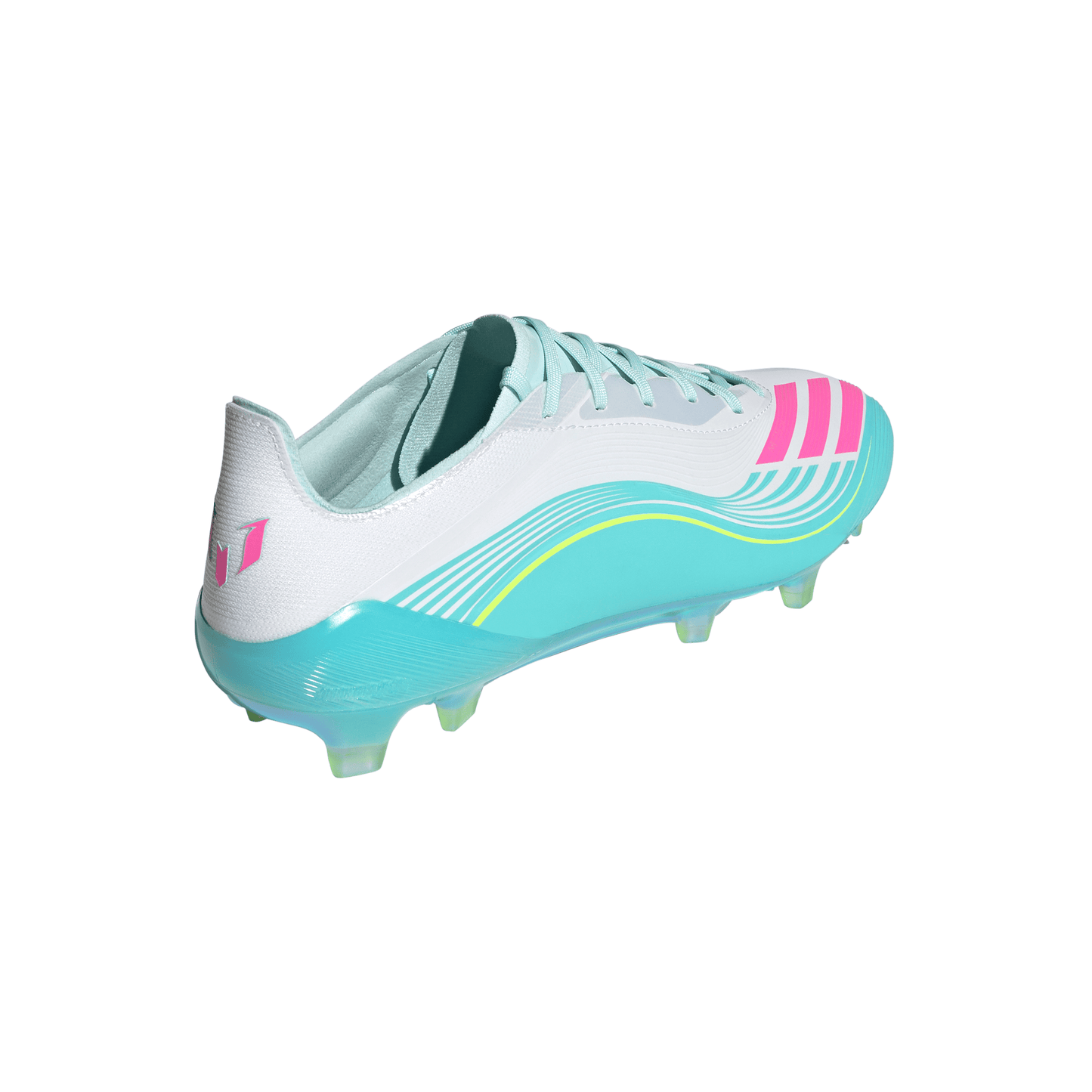 Adidas F50 Elite Messi FG Firm Ground Soccer Cleat - Cloud White/Lucid Pink/Flash Aqua