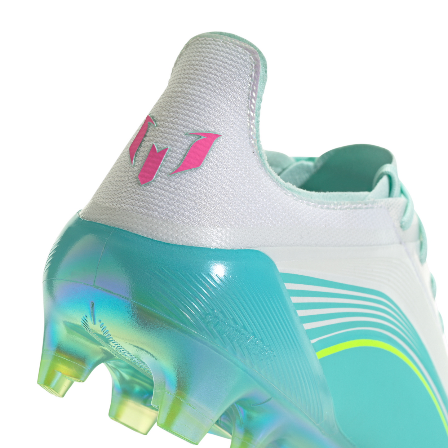 Adidas F50 Elite Messi FG Firm Ground Soccer Cleat - Cloud White/Lucid Pink/Flash Aqua