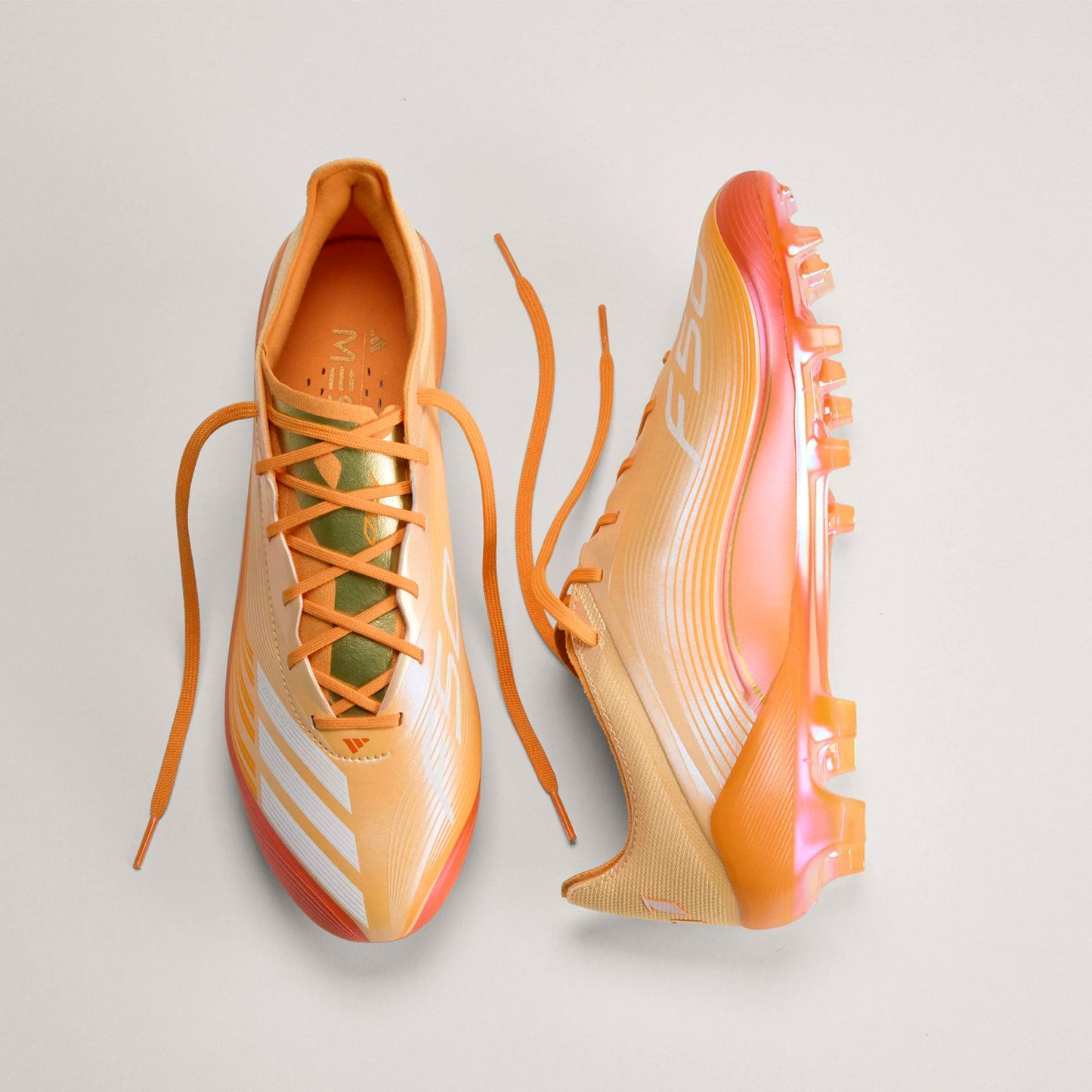 Adidas Messi F50 Elite FG Firm Ground Soccer Cleat - Ice Tangerine/Gold Metallic/Pure Tangerine