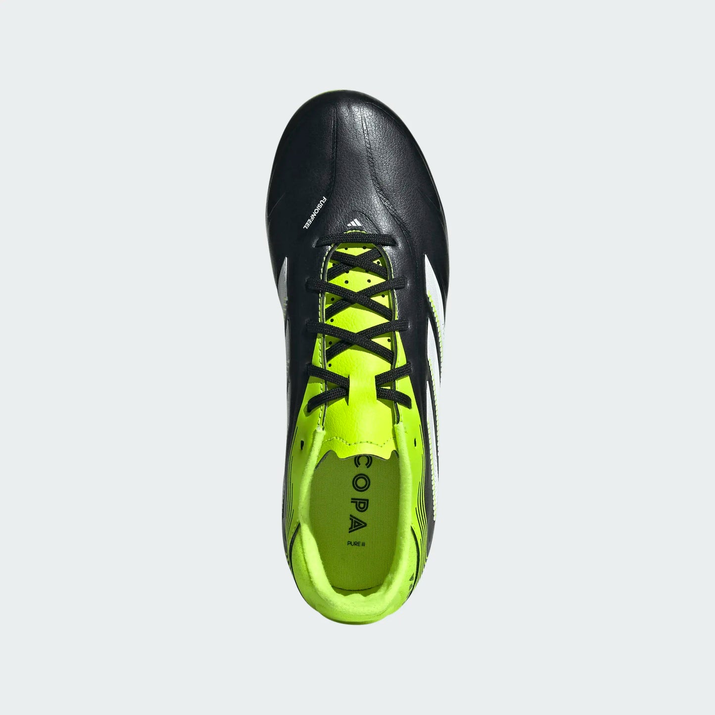 Adidas Junior Copa Pure 3 League FG Firm Ground Soccer Cleat - Core Black/Cloud White/Lucid Lemon