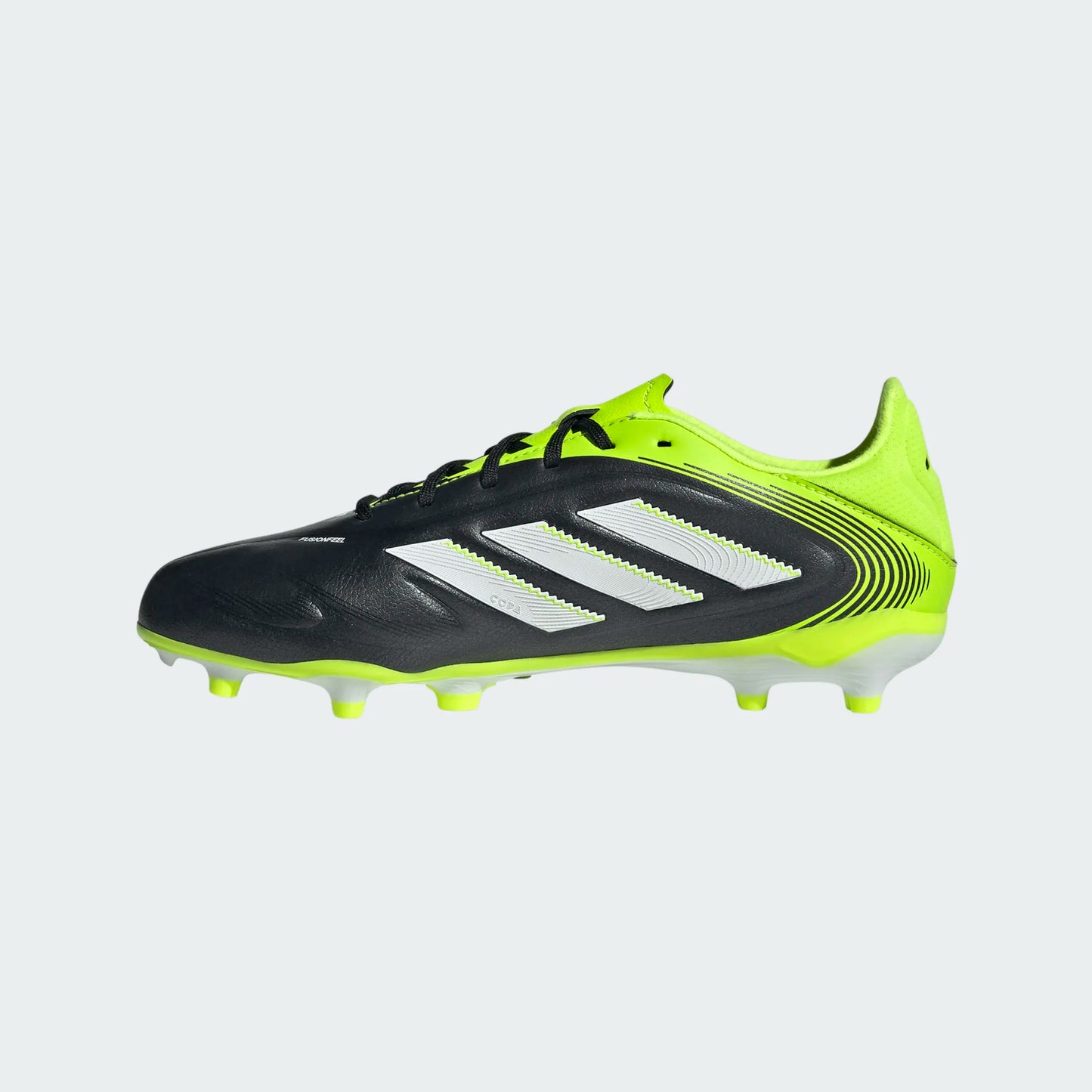 Adidas Junior Copa Pure 3 League FG Firm Ground Soccer Cleat - Core Black/Cloud White/Lucid Lemon