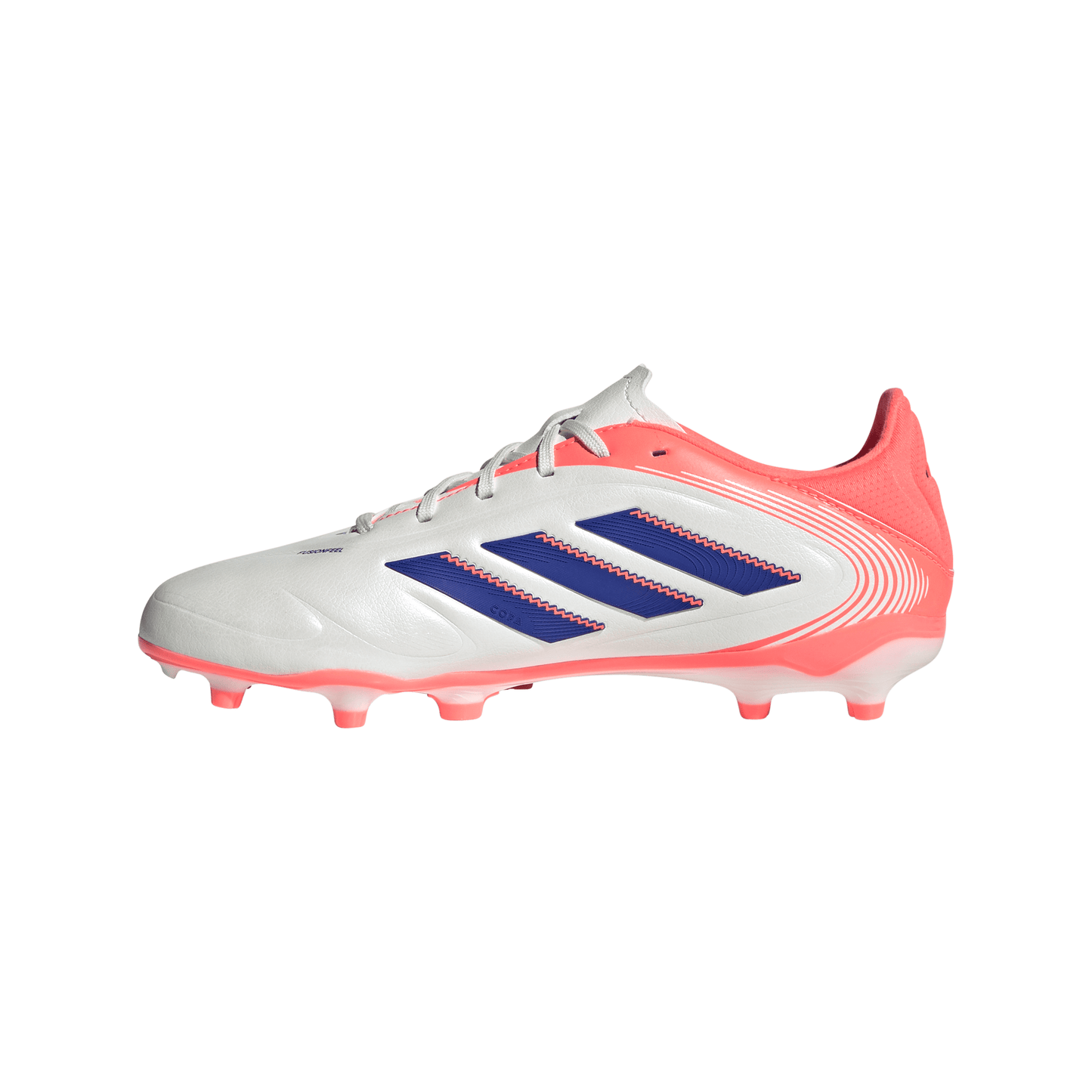 Adidas Junior Copa Pure 3 League FG Firm Ground Soccer Cleat - Off White/Lucid Blue/Signal Coral
