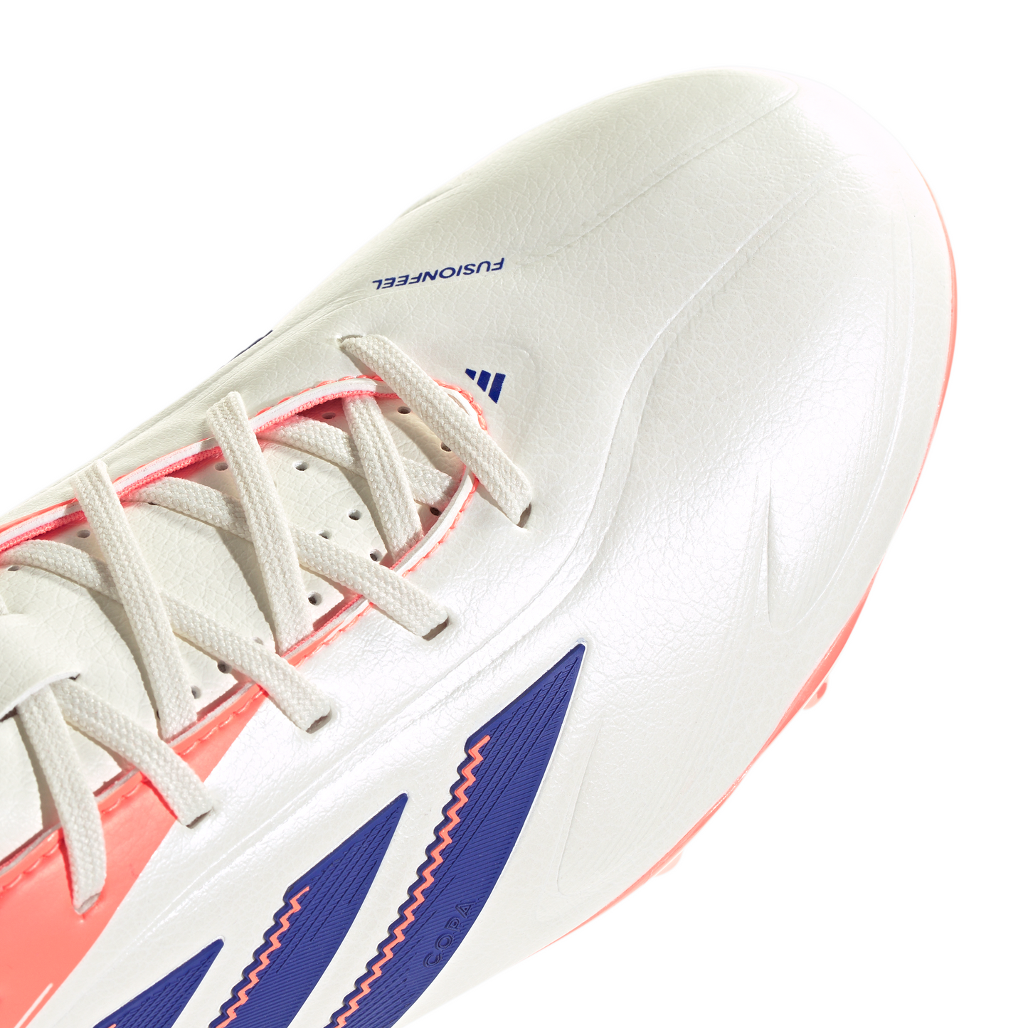 Adidas Junior Copa Pure 3 League FG Firm Ground Soccer Cleat - Off White/Lucid Blue/Signal Coral