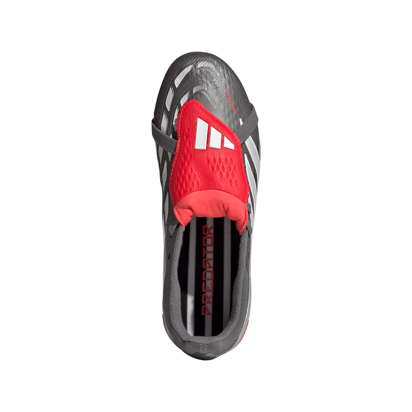 adidas Predator Elite FT FG Junior Fold-Tongue Firm Ground Soccer Cleat- Iron Metallic / Zero Metalic / Lucid Red