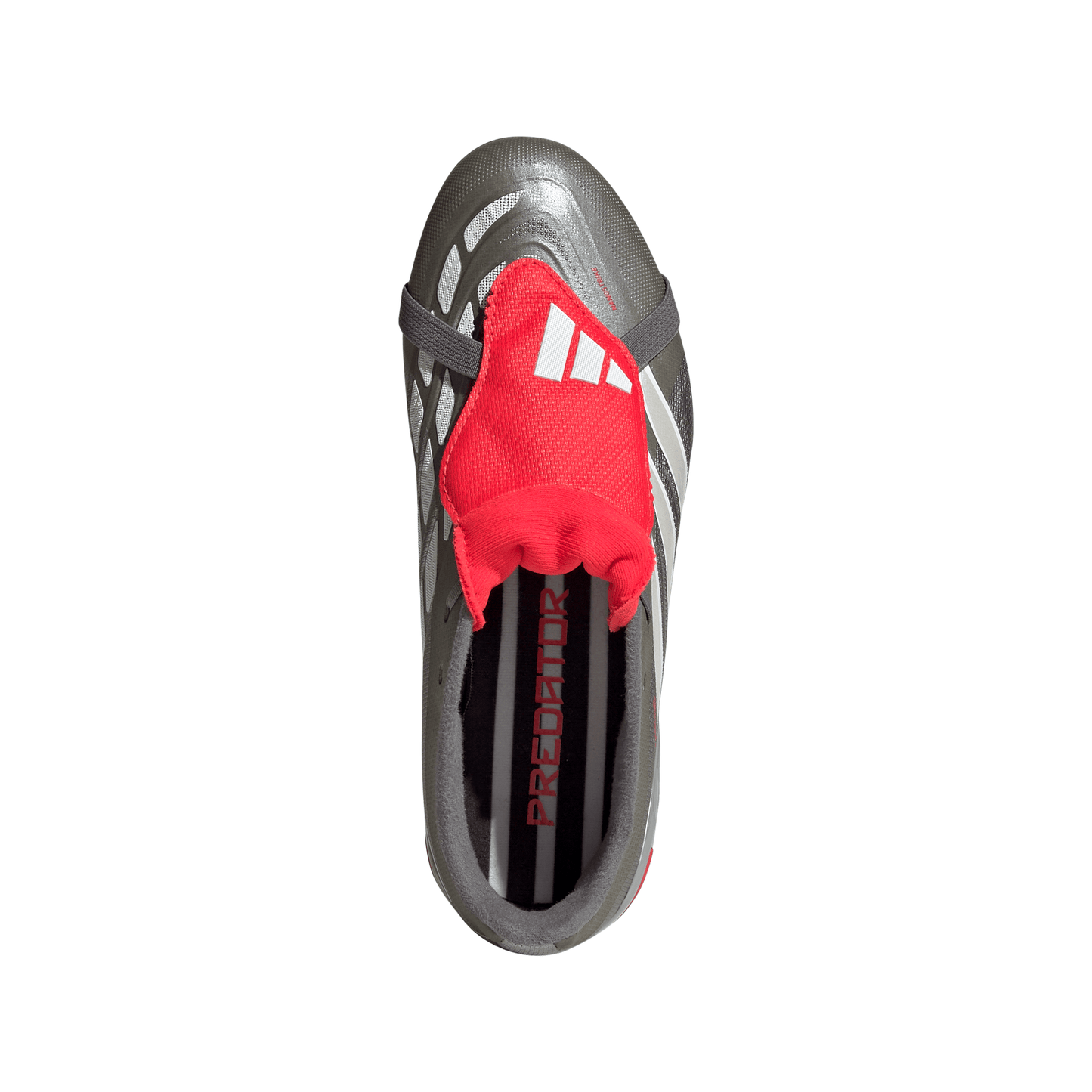 adidas Predator League FT FG Junior Firm Ground Soccer Cleat - Iron Metallic / Zero Metalic / Lucid Red