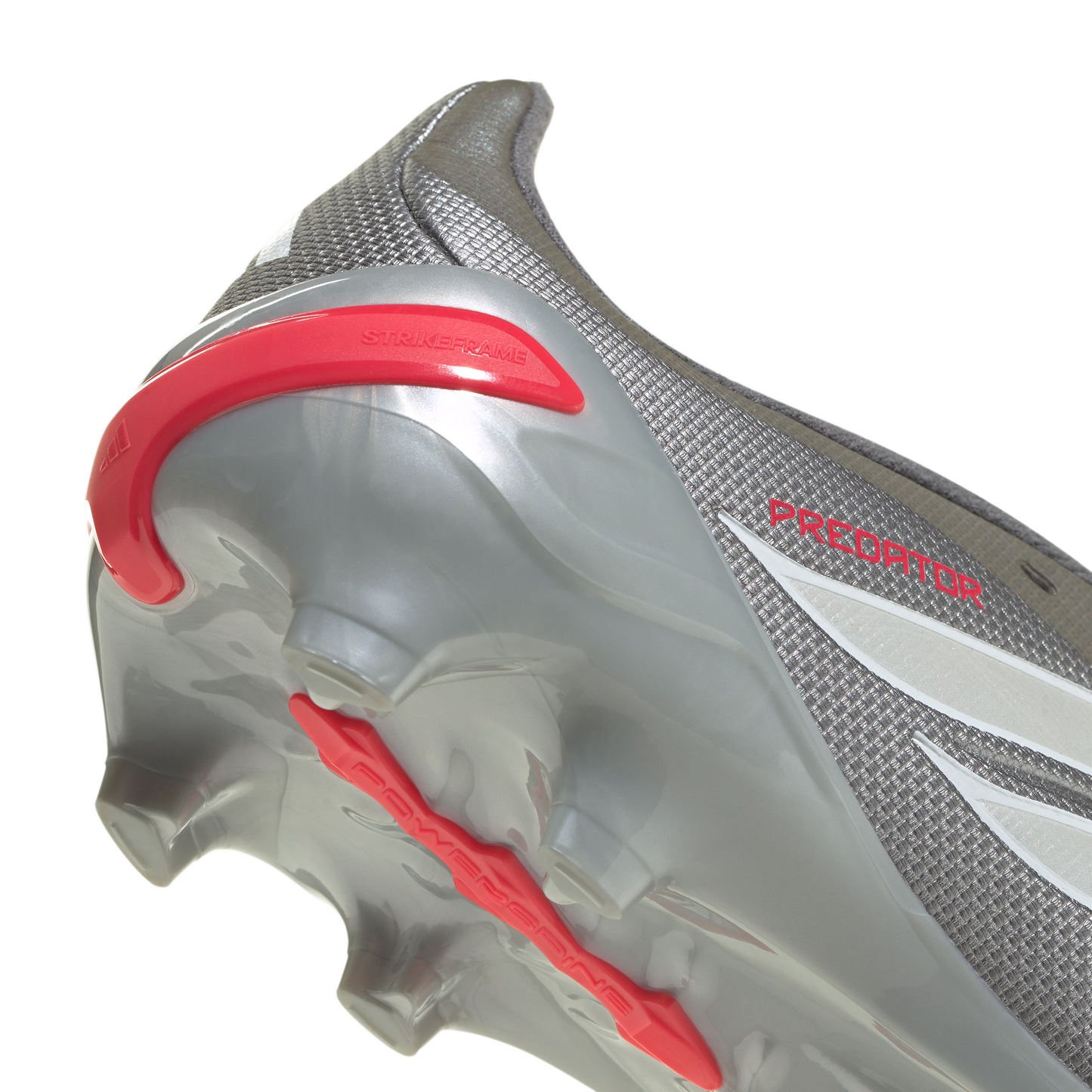 adidas Predator League FT FG Junior Firm Ground Soccer Cleat - Iron Metallic / Zero Metalic / Lucid Red