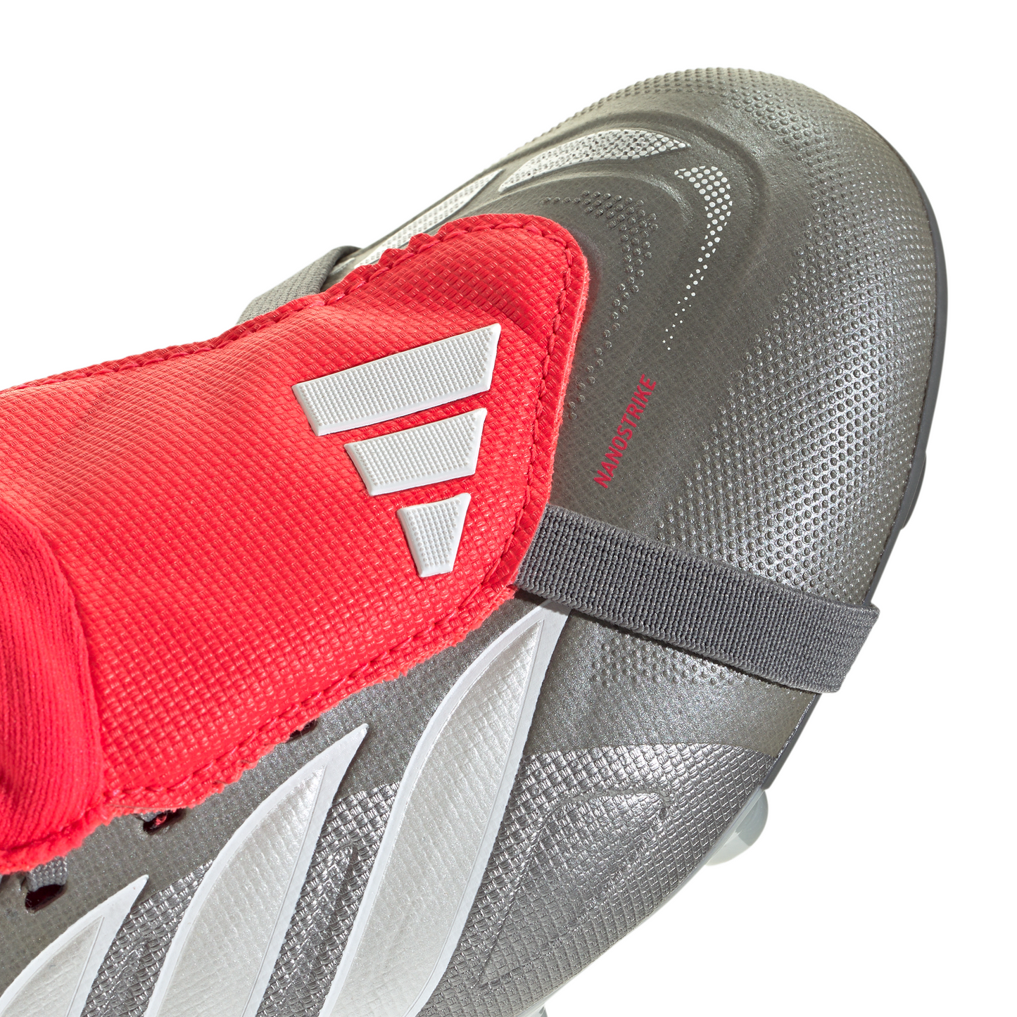 adidas Predator League FT FG Junior Firm Ground Soccer Cleat - Iron Metallic / Zero Metalic / Lucid Red