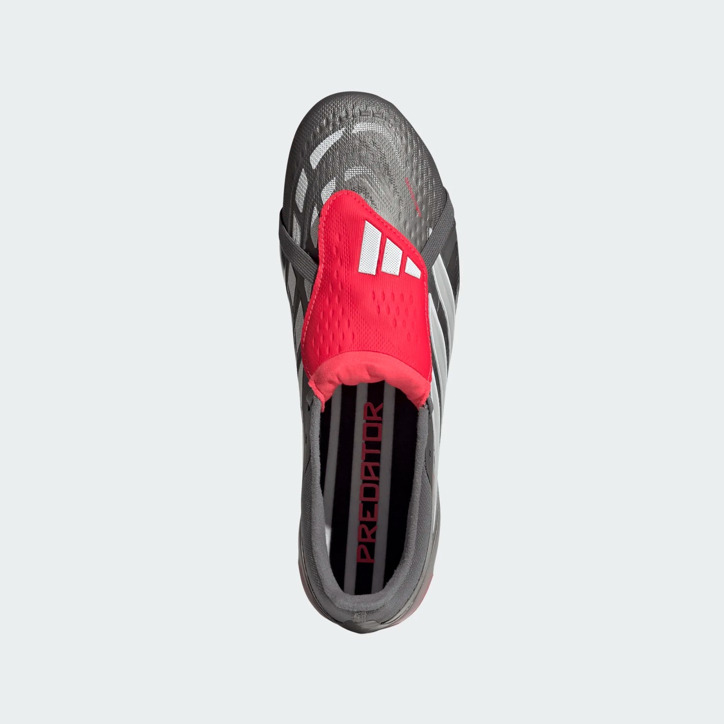 Adidas Predator Pro Fold Tongue FT FG Firm Ground Soccer Cleat - Iron Metallic/Zero Metallic/Lucid Red