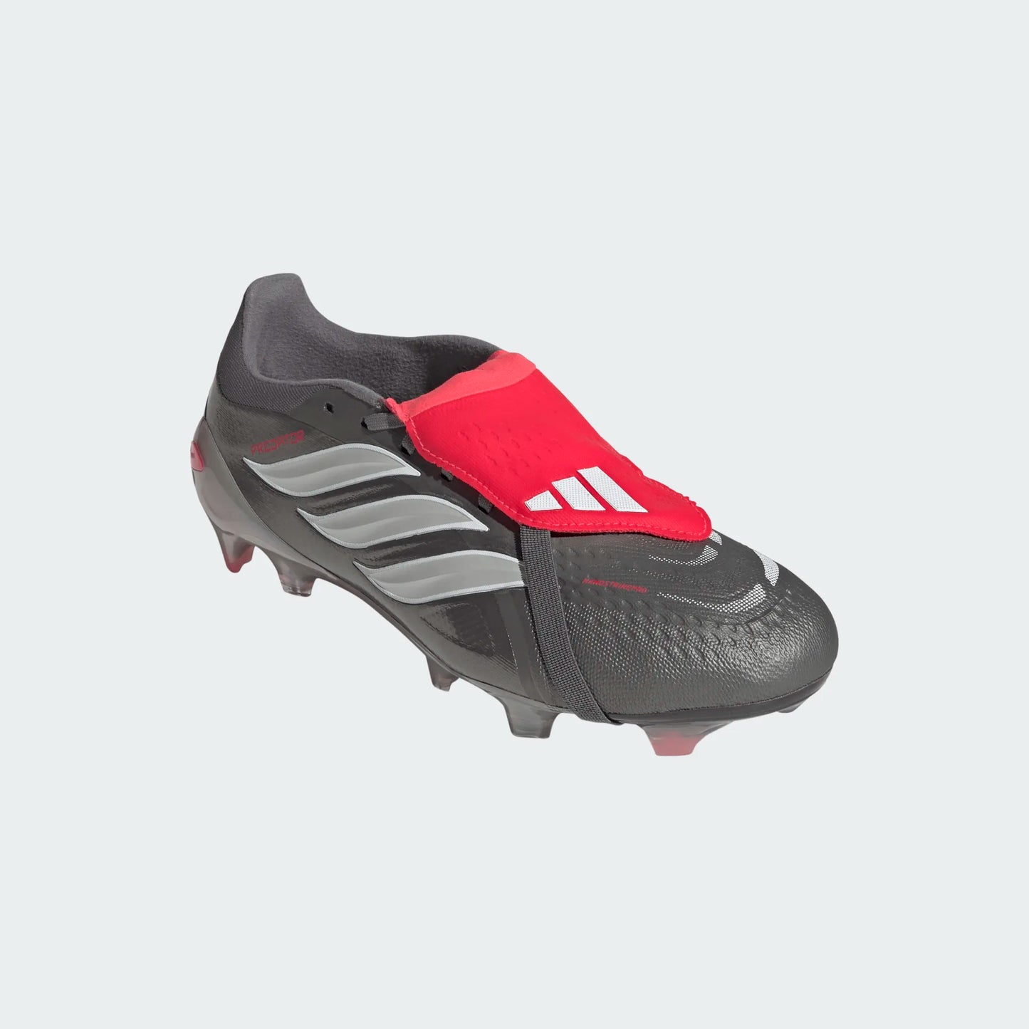 Adidas Predator Pro Fold Tongue FT FG Firm Ground Soccer Cleat - Iron Metallic/Zero Metallic/Lucid Red