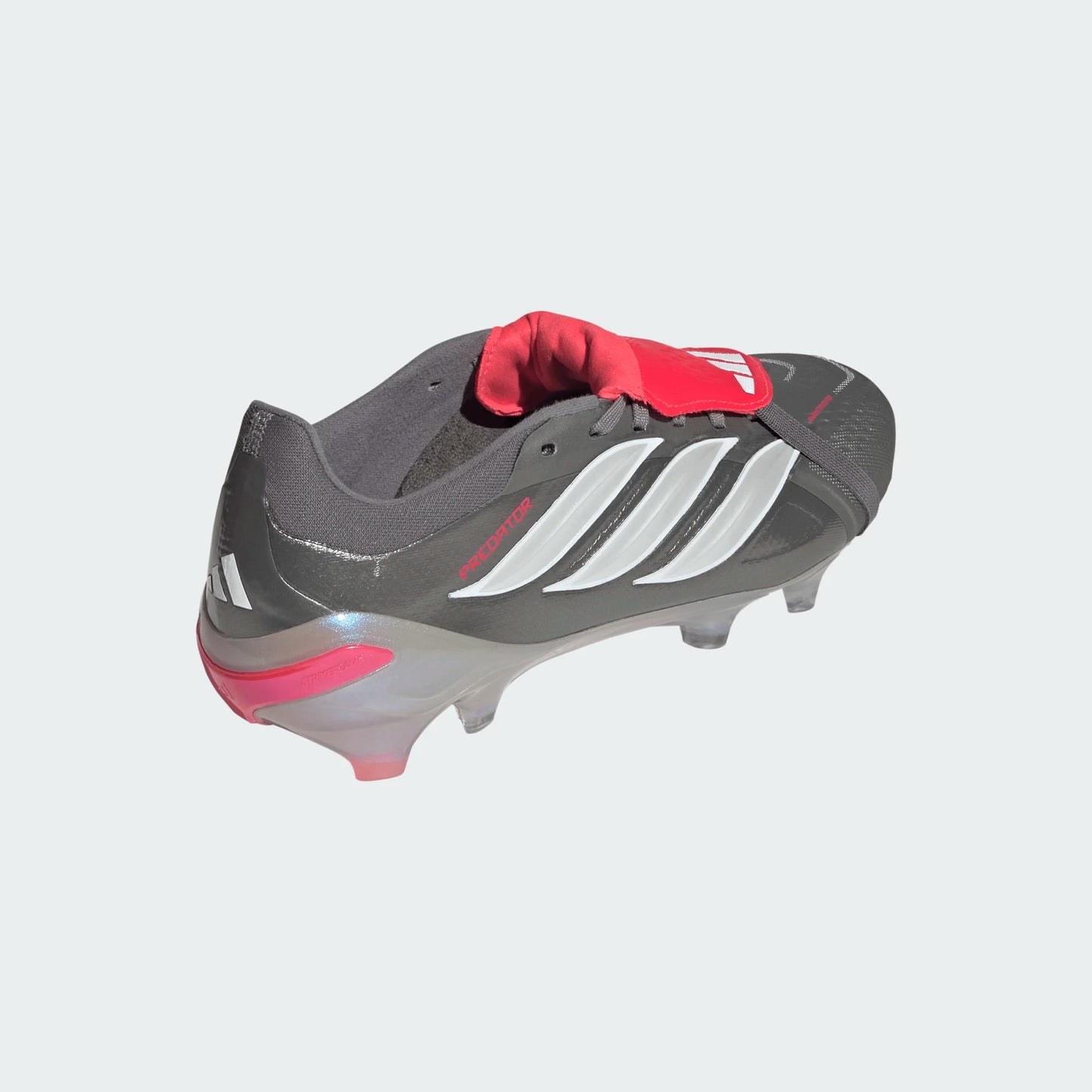 Adidas Predator Pro Fold Tongue FT FG Firm Ground Soccer Cleat - Iron Metallic/Zero Metallic/Lucid Red