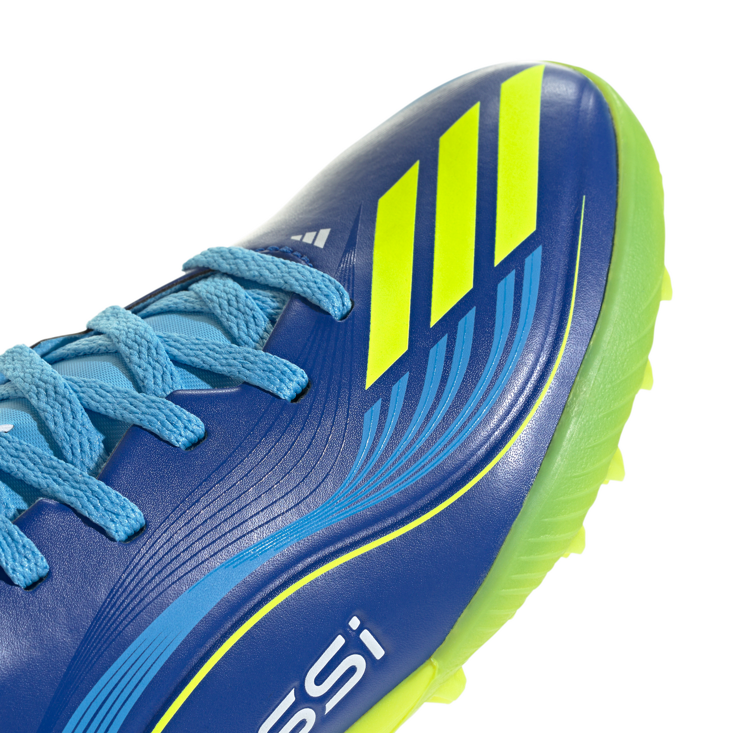adidas Messi F50 League Junior TF Turf Soccer Cleats- Team Royal Blue/Solar Yellow/Semi Blue Burst