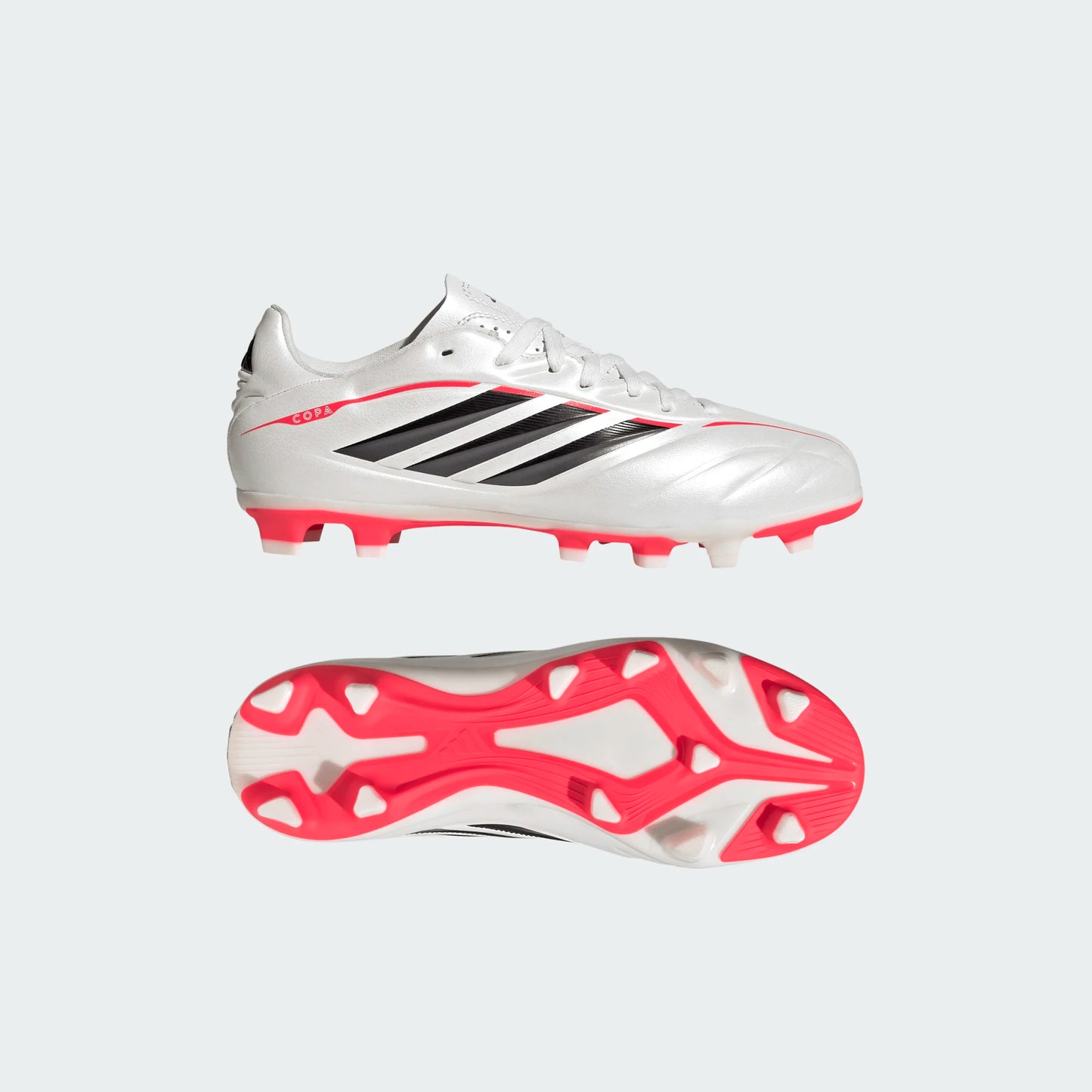 Adidas Junior Copa Pure IV Club FG/MG Firm Ground Soccer Cleat - Zero Metallic/Core Black/Lucid Red