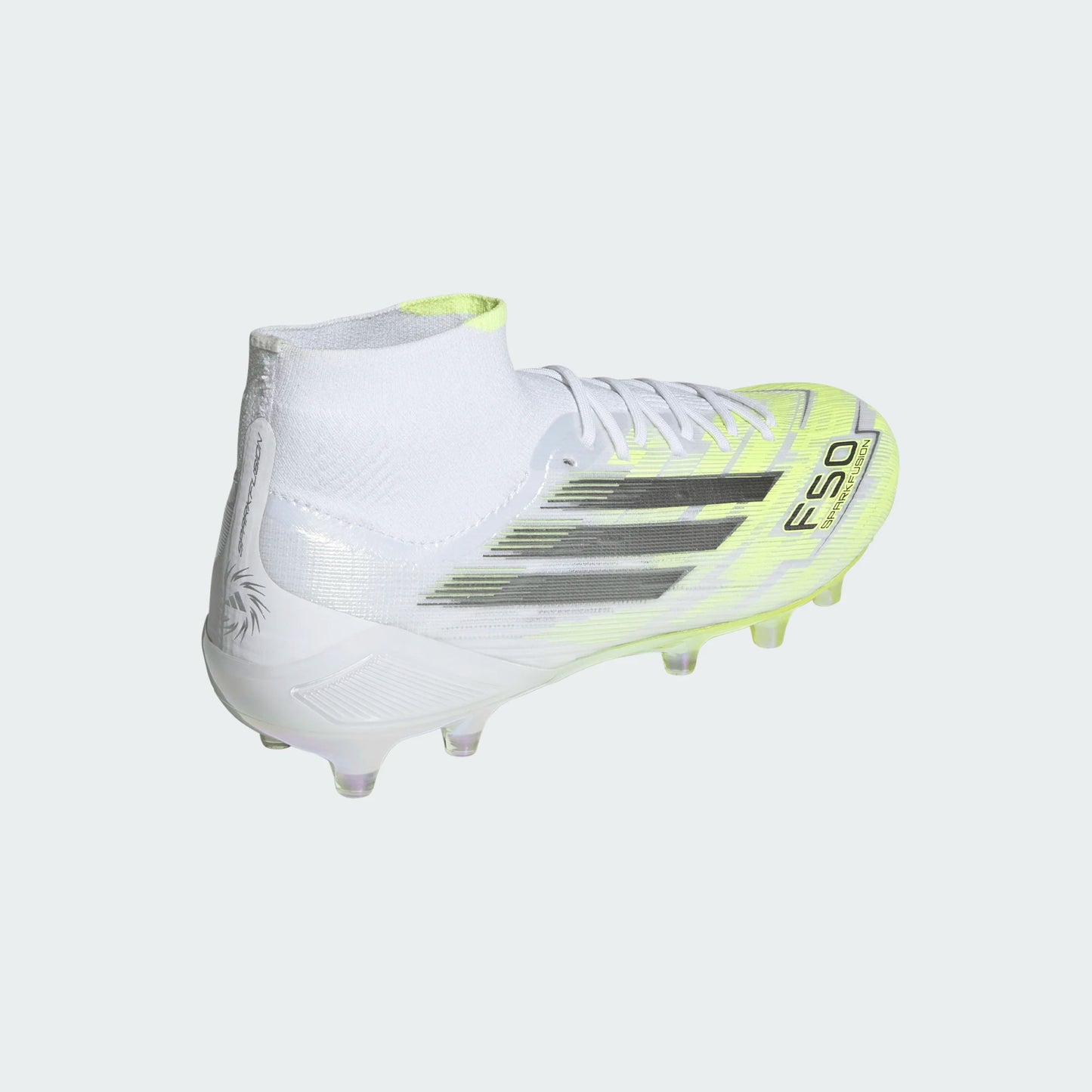 Adidas F50 Sparkfusion Elite FG/AG Firm Ground Soccer Cleat - Cloud White/Iron Metallic/Hi Res Yellow